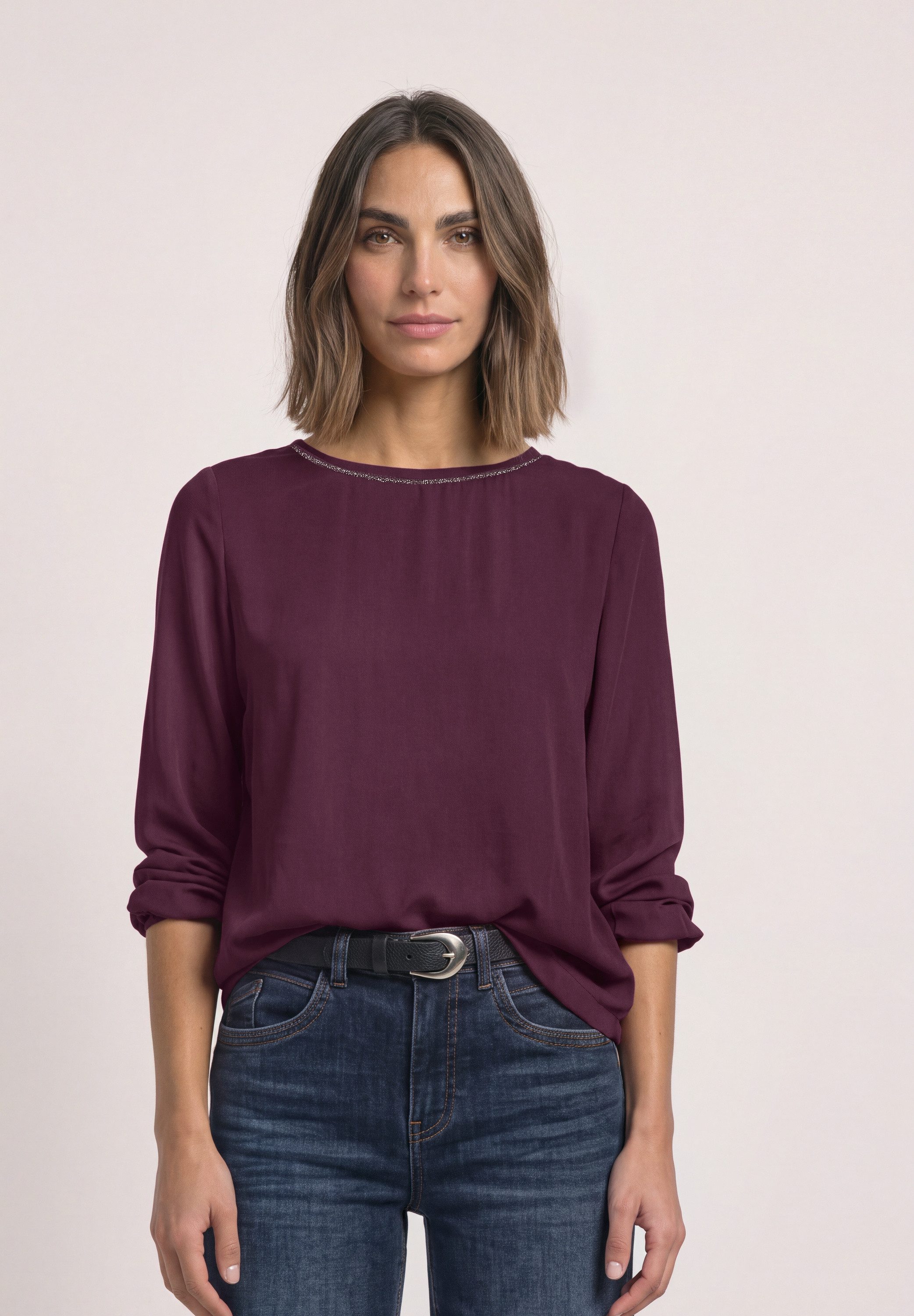 STREET ONE Langarmshirt mit U-Boot-Ausschnitt