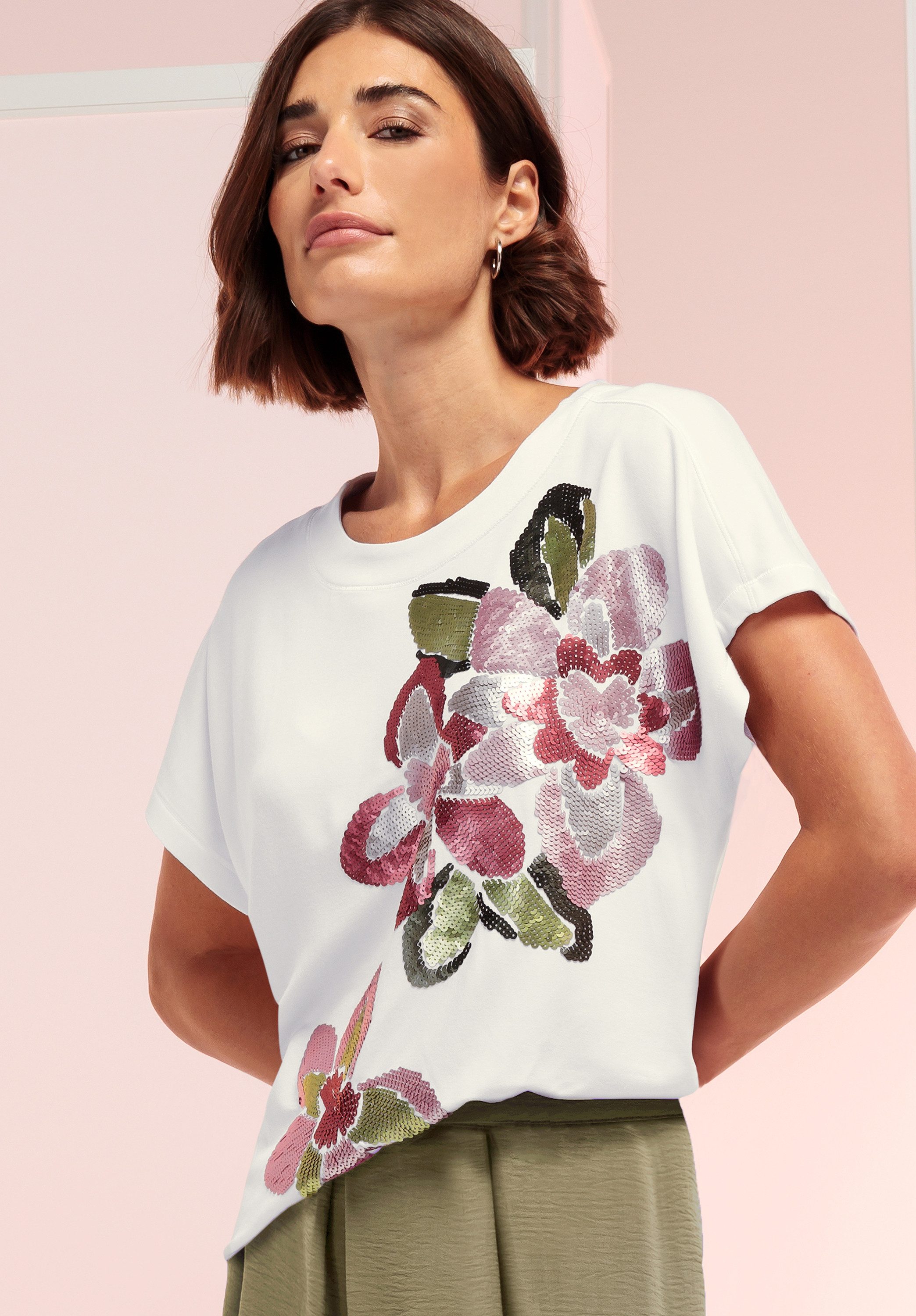 bianca Print-Shirt JULIE mit leicht schimmernden Paillettenmotiv günstig online kaufen
