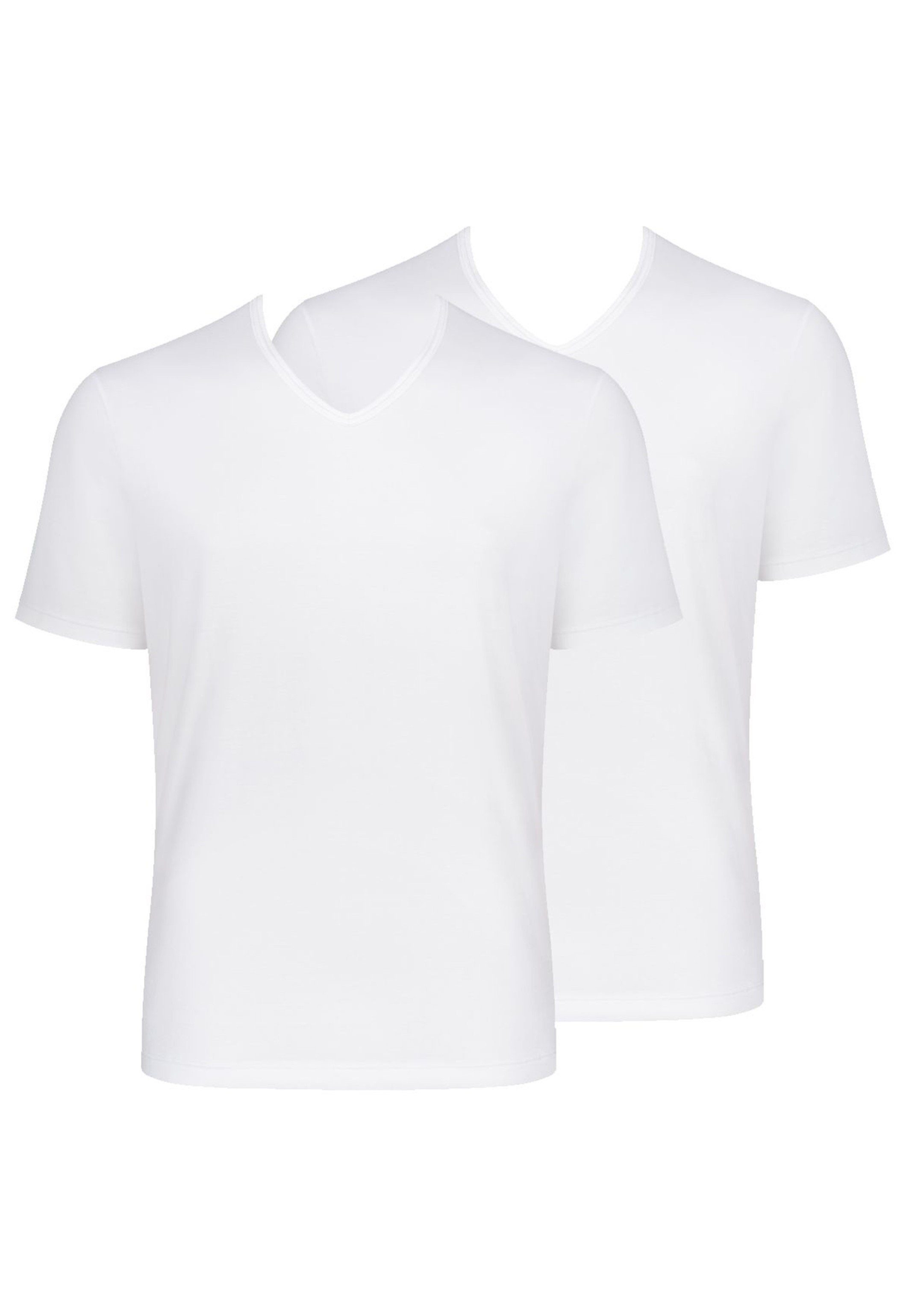 Sloggi Unterhemd 2er Pack Go - Organic Cotton (Spar-Set, 2-St) Unterhemd / Shirt Kurzarm - Baumwolle - Atmungsaktiv Weiß