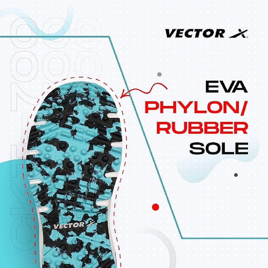 Vector X CKT-700 Cricketschuhe, Für Männer & Jungen, Material: PU & Mesh Sneaker (Verkaufspaket: 1 Paar Cricketschuhe, für schnelle Sprints und reaktionsschnelles Spiel) Verbesserte Langlebigkeit, Schlankes und elegantes Design