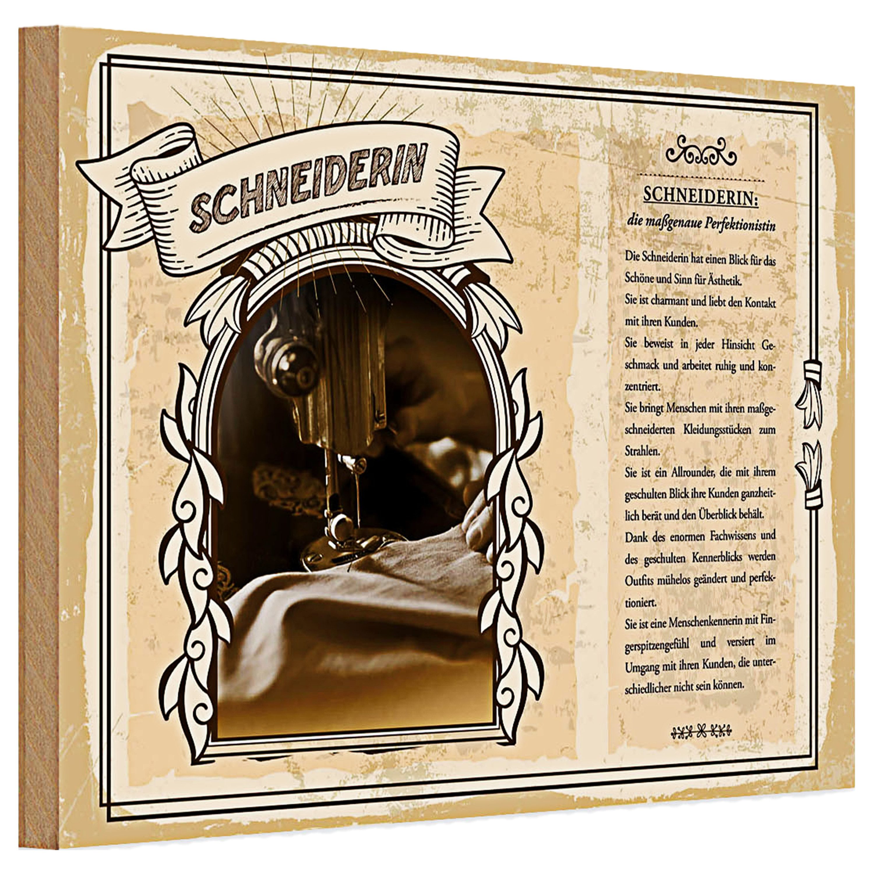 Roomando Holzbild Holzschild Berufe 30x20cm Schneiderin schöne Ästhetik child