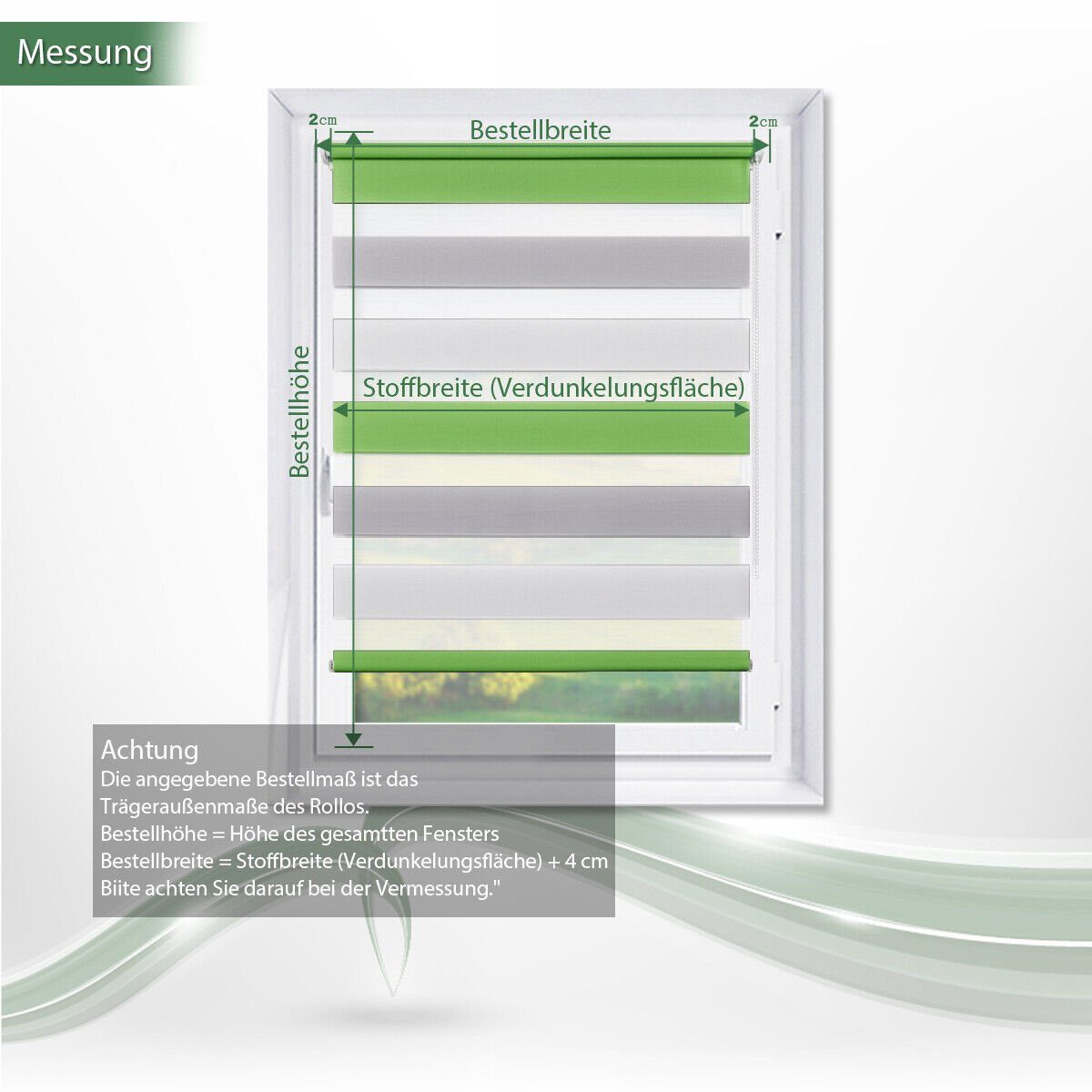 Doppelrollo ohne Bohren 130cm/150cm/230cm, OUBO, freihängend, Klemmfix, rollo für Fenster und Tür mit Klemmträger Lichtschutz und Sichtschutz – Bild 5 von 5