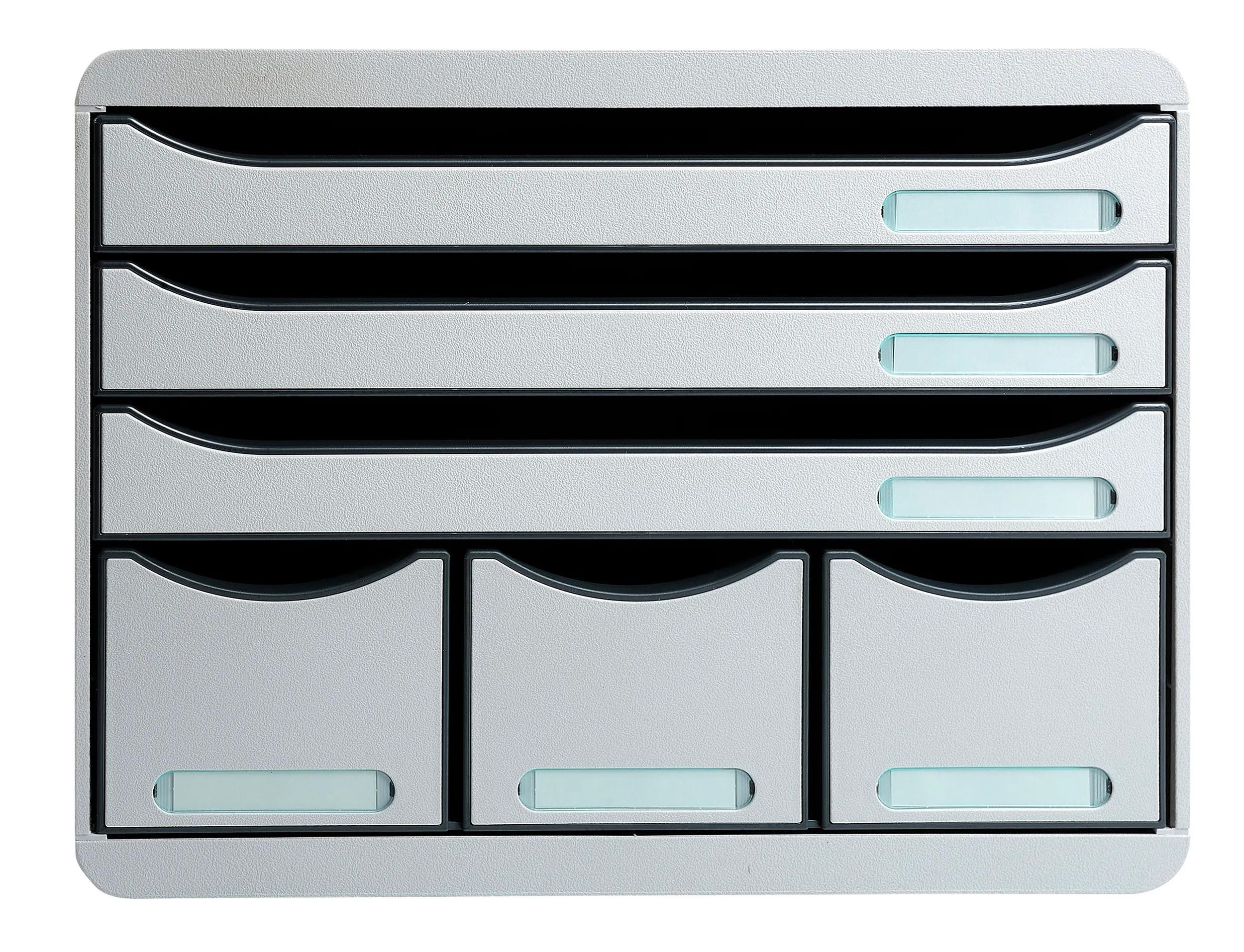 EXACOMPTA Schubladenbox Schubladenbox STOREBOX 6 offene Schubladen Office Lichtgrau 306740D, Schubladenboxen