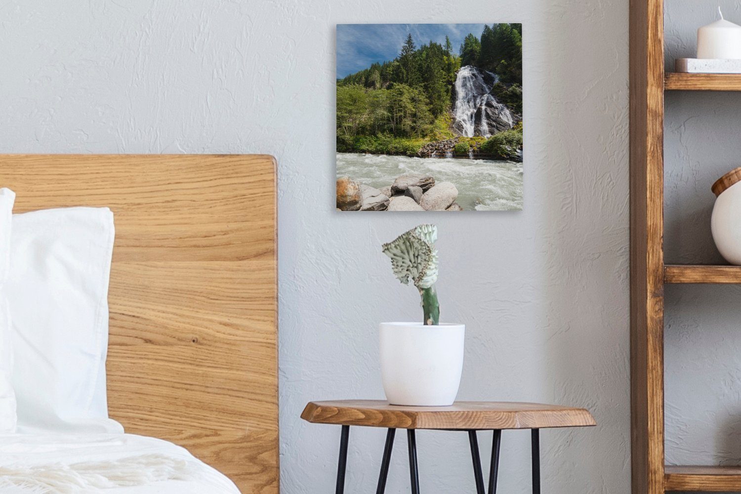 Wasserfall Bilder OneMillionCanvasses® in Wohnzimmer Großglockner St), für Österreich, (1 Leinwandbild Schlafzimmer am Leinwand