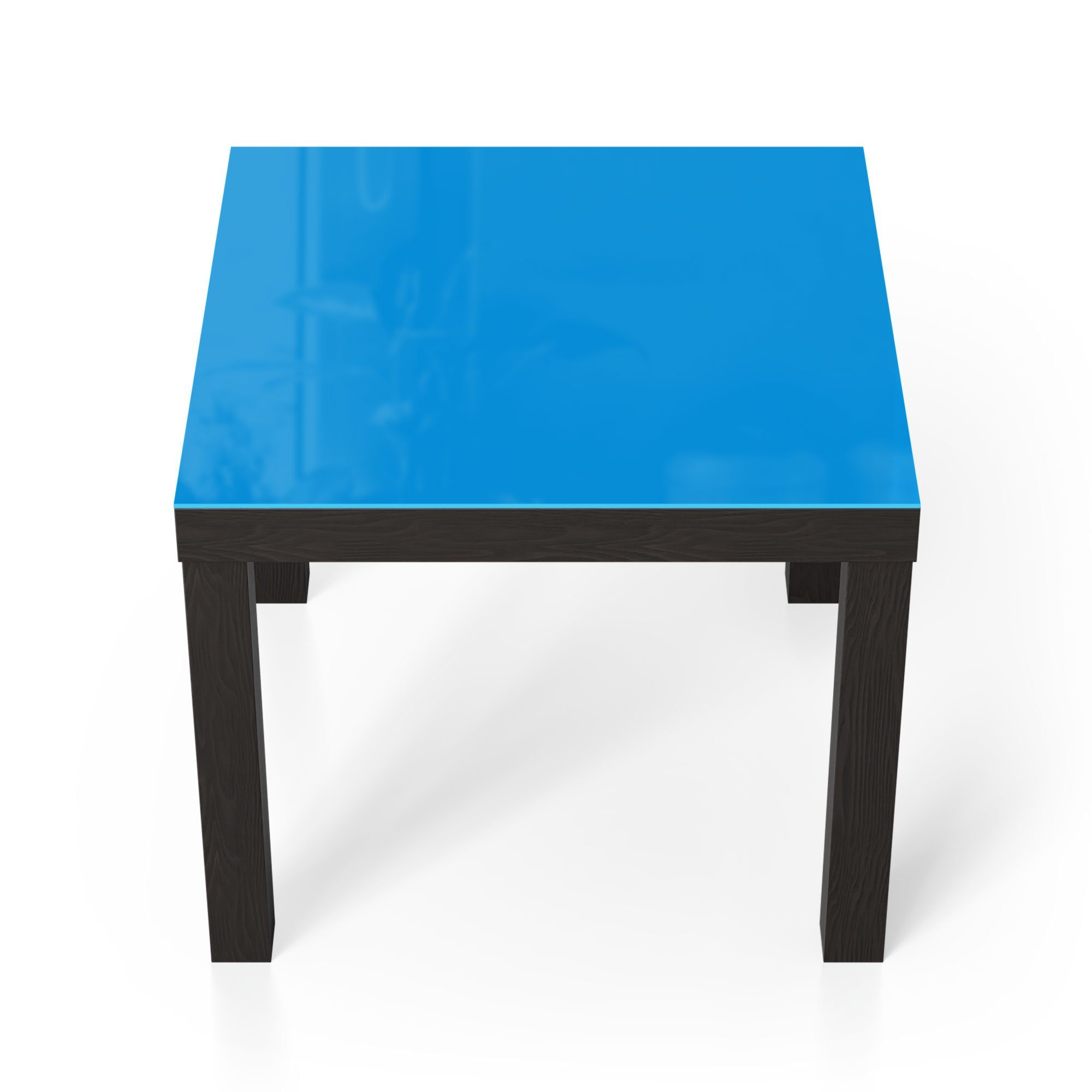DEQORI Couchtisch 'Unifarben - Hellblau', Glas Beistelltisch Glastisch modern Schwarz
