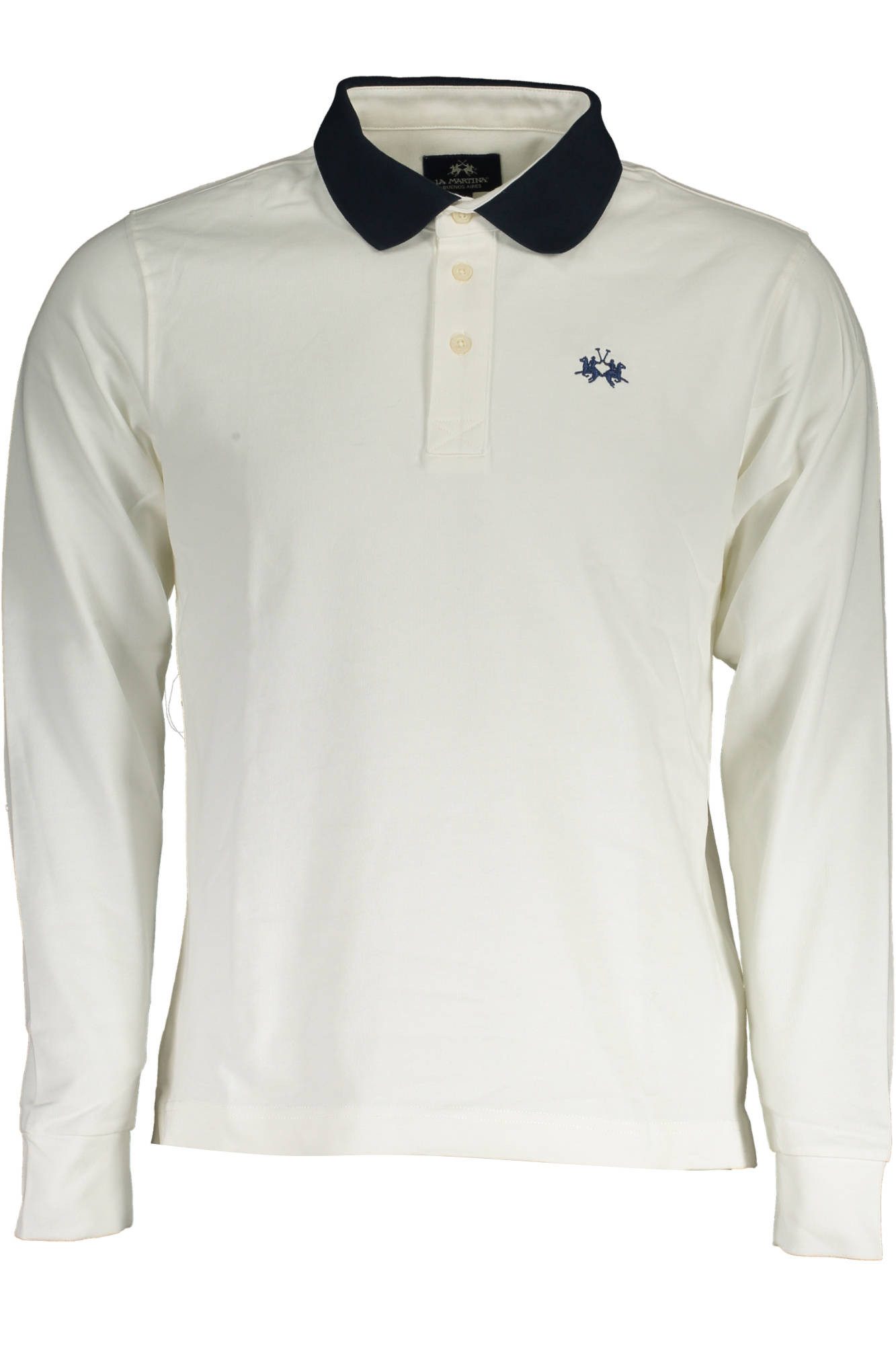 La Martina Poloshirt Elegantes weißes Langarm-Poloshirt für Herren mit
