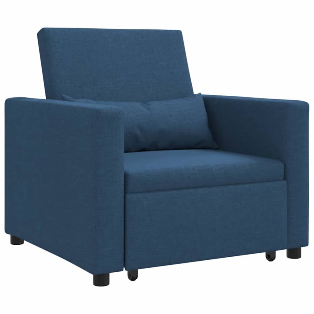vidaXL Sessel Einzel-Schlafsofa mit Rädern Blau günstig online kaufen