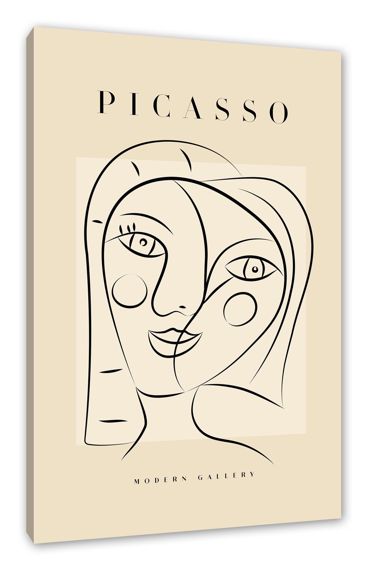 Pixxprint Leinwandbild Picasso Art Collection - Gesicht I, Picasso Art Collection - Gesicht I (1 St), Leinwandbild fertig bespannt, inkl. Zackenaufhänger