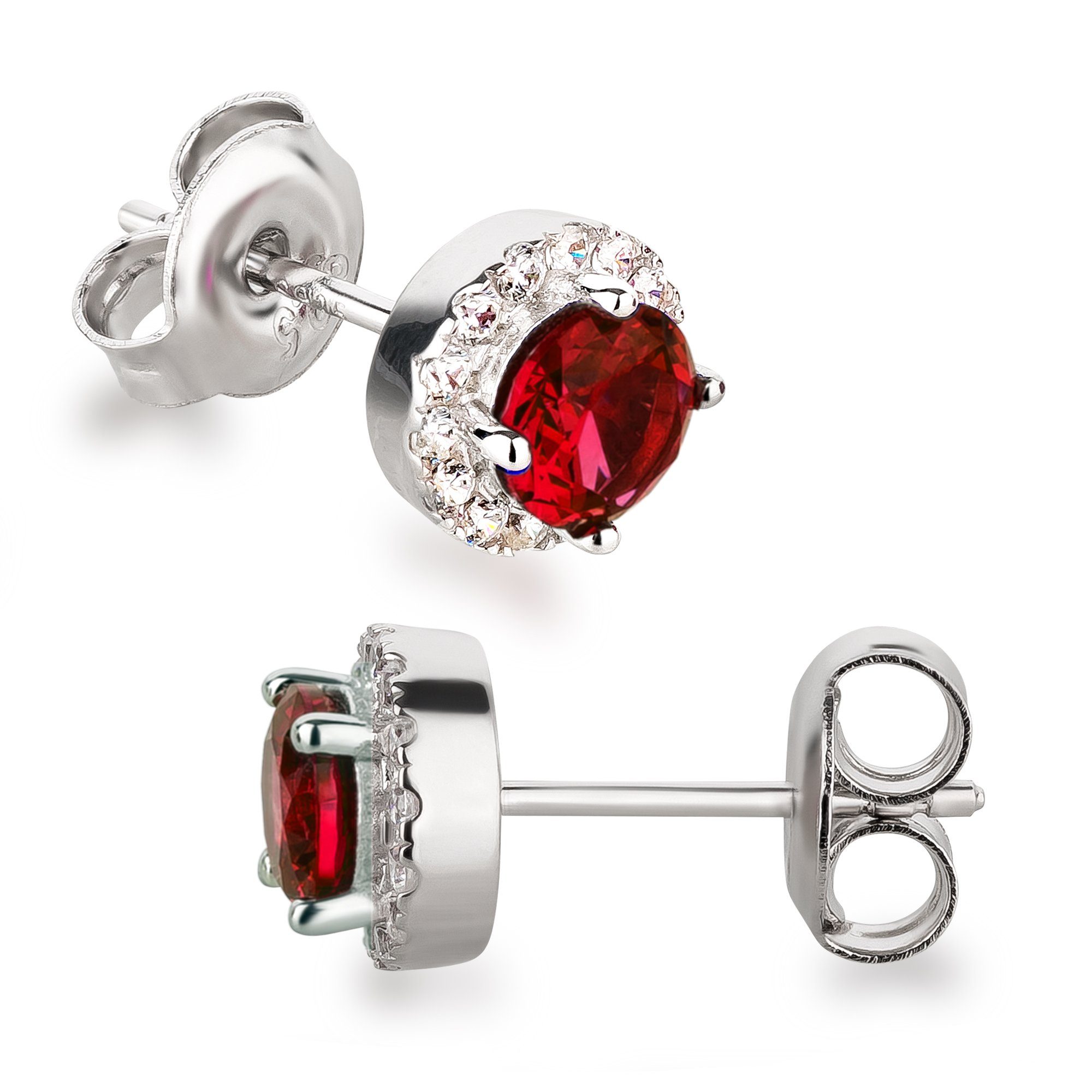 Schöner-SD Paar Ohrstecker Silberohrringe rund 7mm mit Zirkonia Kristall fa günstig online kaufen