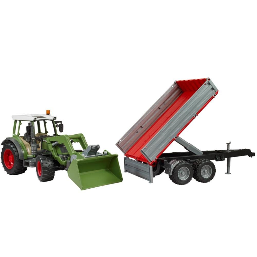 Bruder® 211, Bordwandanhänger, Maßstab Vario 1:16, 02182 Spielzeug-Traktor Fendt mit Frontlader und Grün
