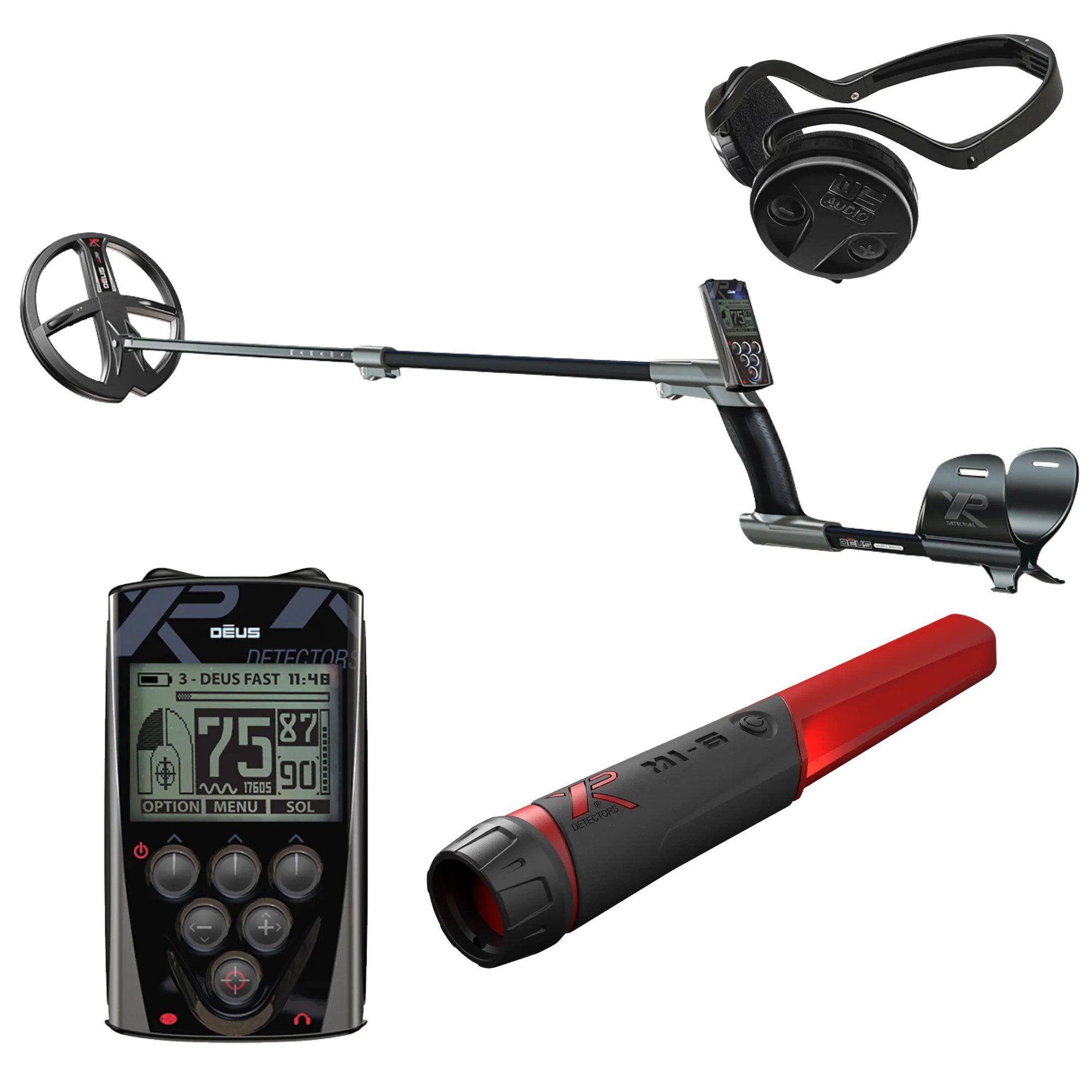 XP Metal Detectors Metalldetektor DEUS X35 22 RC + WSA Kopfhörer + Mi6 Pinpointer, Kabellos