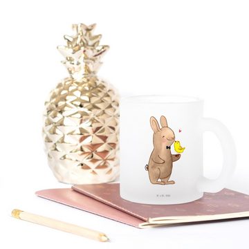 Mr. & Mrs. Panda Teeglas Hase Küken - Transparent - Geschenk, Teetasse aus Glas, Geschenke zu, Premium Glas, Liebevolle Gestaltung