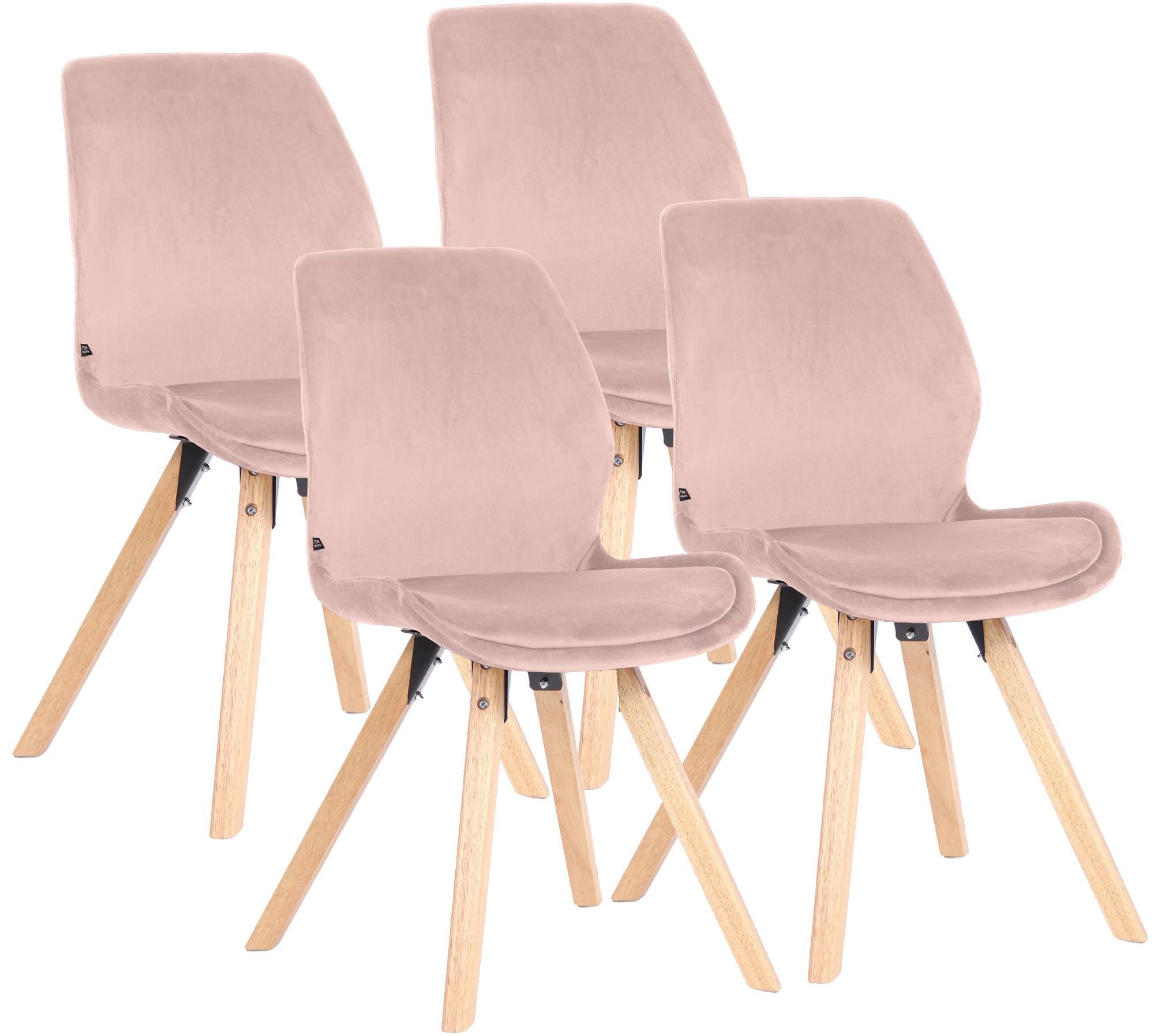 CLP Esszimmerstuhl Luna (4er Set, 4 St), Kunststoff/ Kunstleder/ Stoff/ Samt