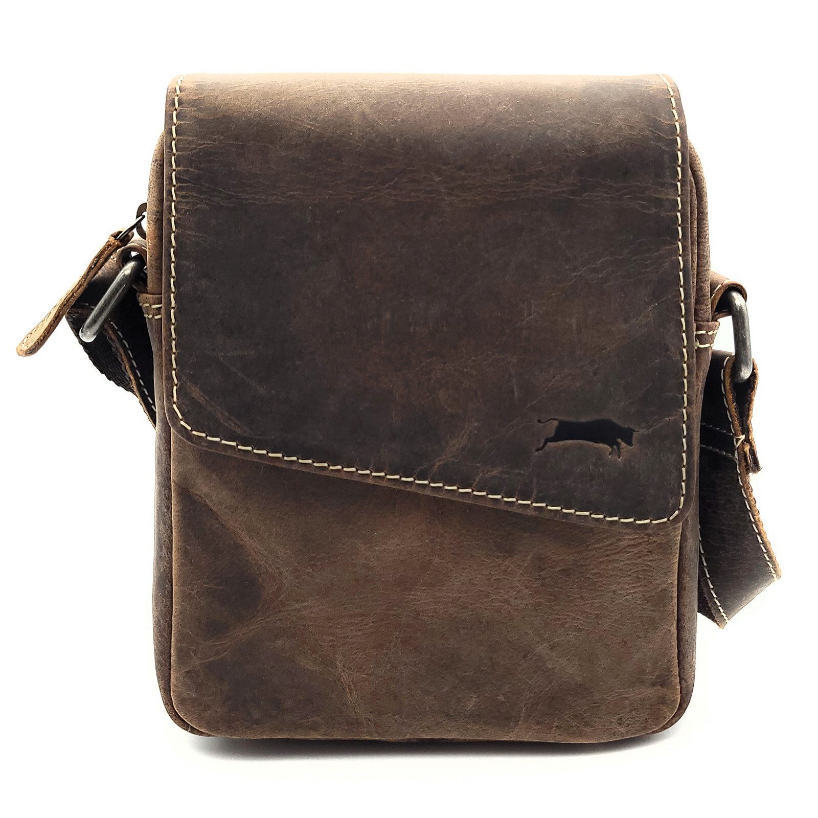 Ven Tomy Umhängetasche kleine Schultertasche Crossbag aus Büffelleder im vintage Look