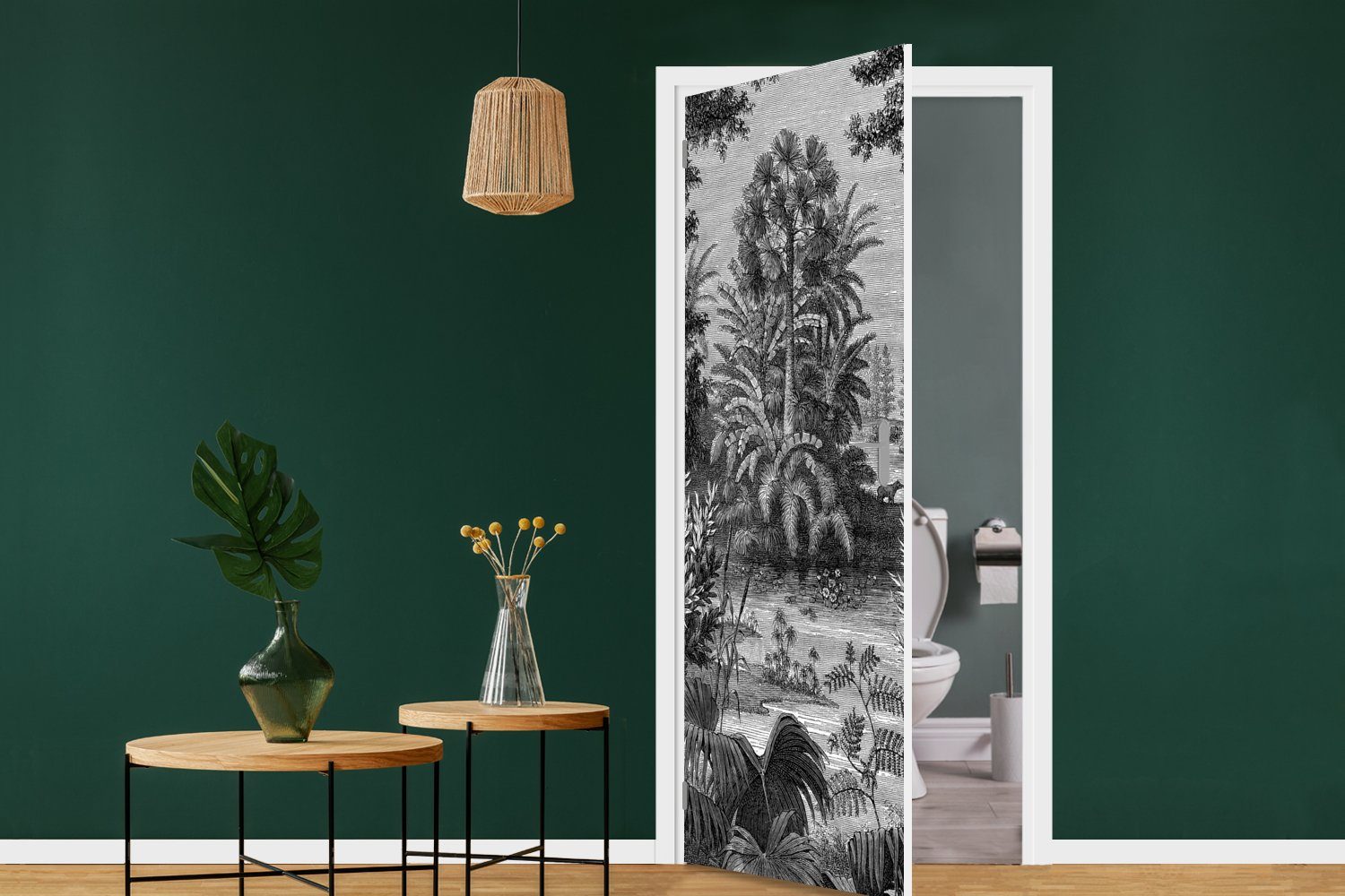 MuchoWow Türtapete Gestaltung - Natur Matt, (1 Pflanze, St), Türaufkleber, bedruckt, für Fototapete cm Tür, - 75x205
