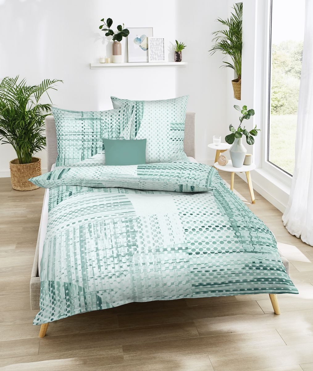 JACK Bettwäsche 240x220cm Supreme Terra Silber oder Grün Kaeppel, Mako-Sati günstig online kaufen