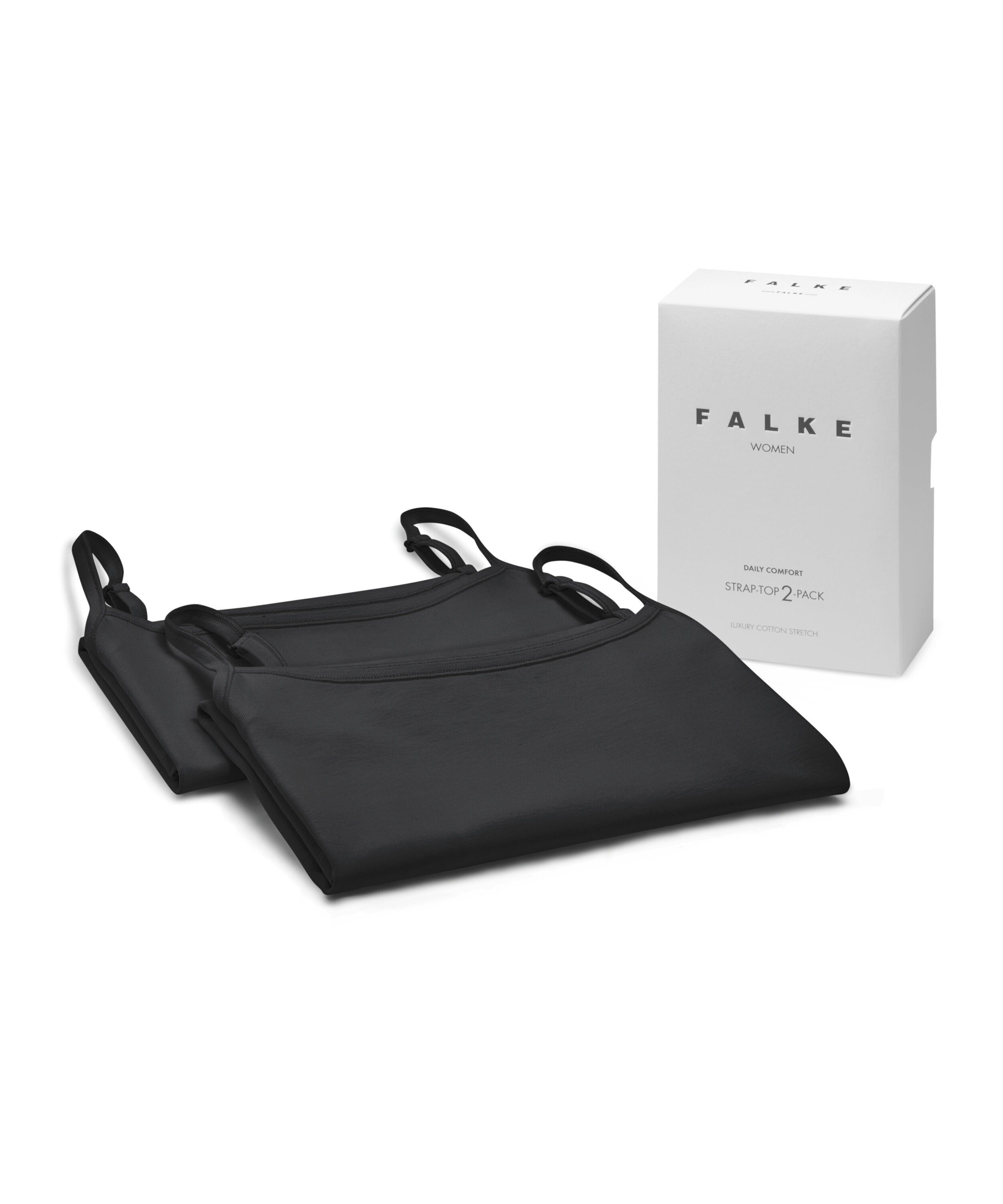 FALKE Unterhemd 2-Pack (2-St) black Softe mit Baumwolle (3000) Elasthan
