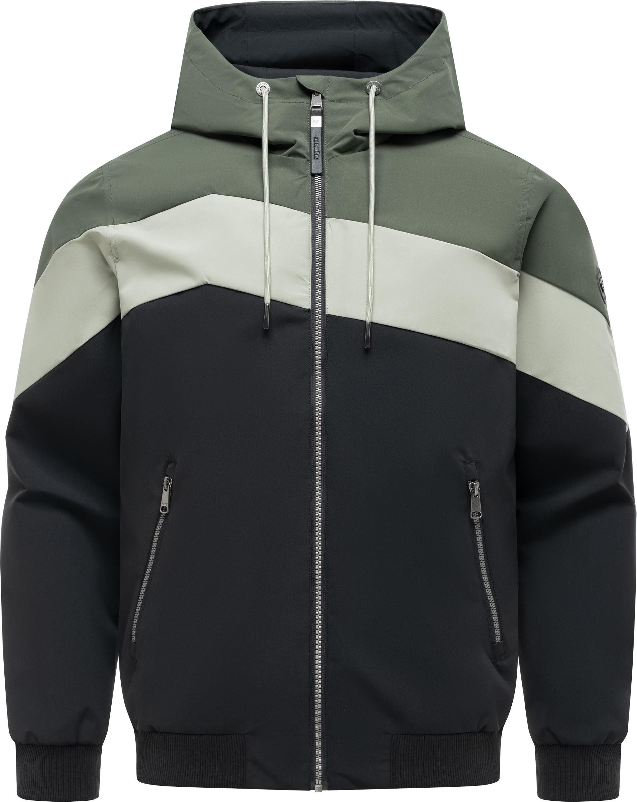 Ragwear Outdoorjacke Stewie Block YOUMODO stylische Herren Übergangsjacke mit großer Kapuze