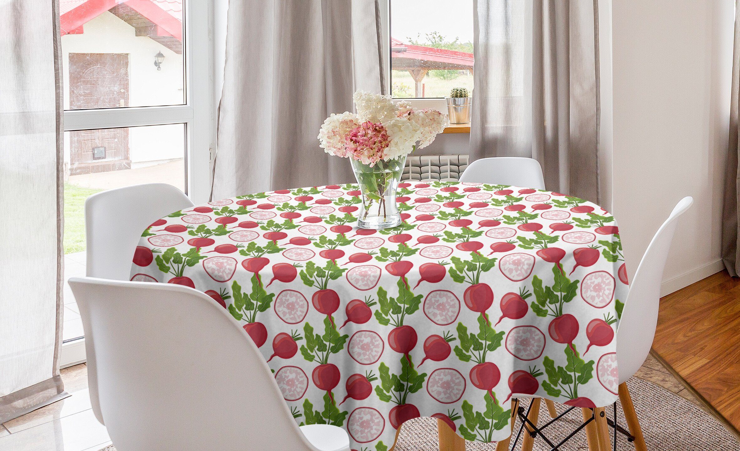 Abakuhaus Tischdecke Kreis Tischdecke Abdeckung für Esszimmer Küche Dekoration, Gemüse Hofeigene Produkte