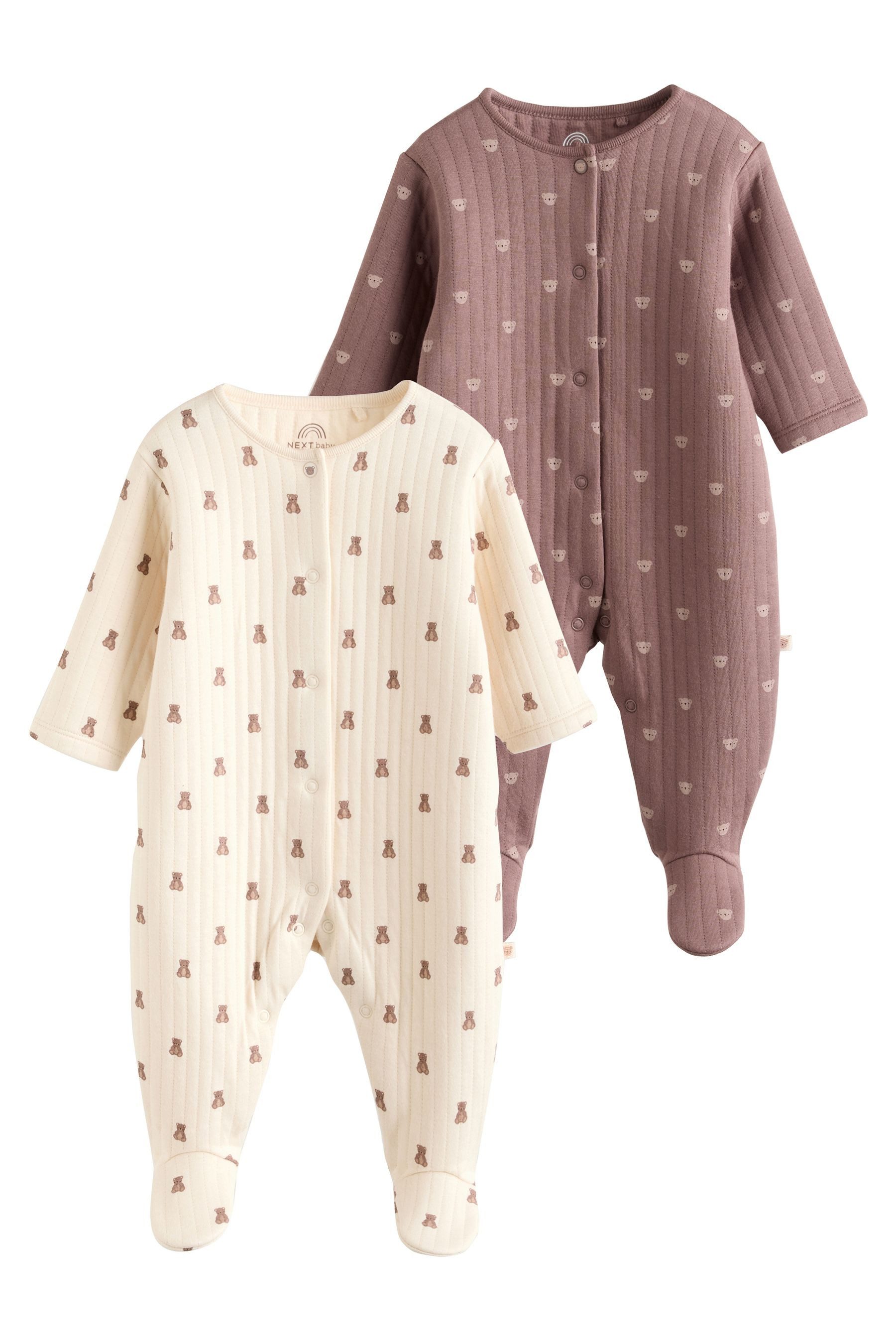 Schlafoverall 2er-Pack Gesteppte Baby-Schlafanzüge, Bär