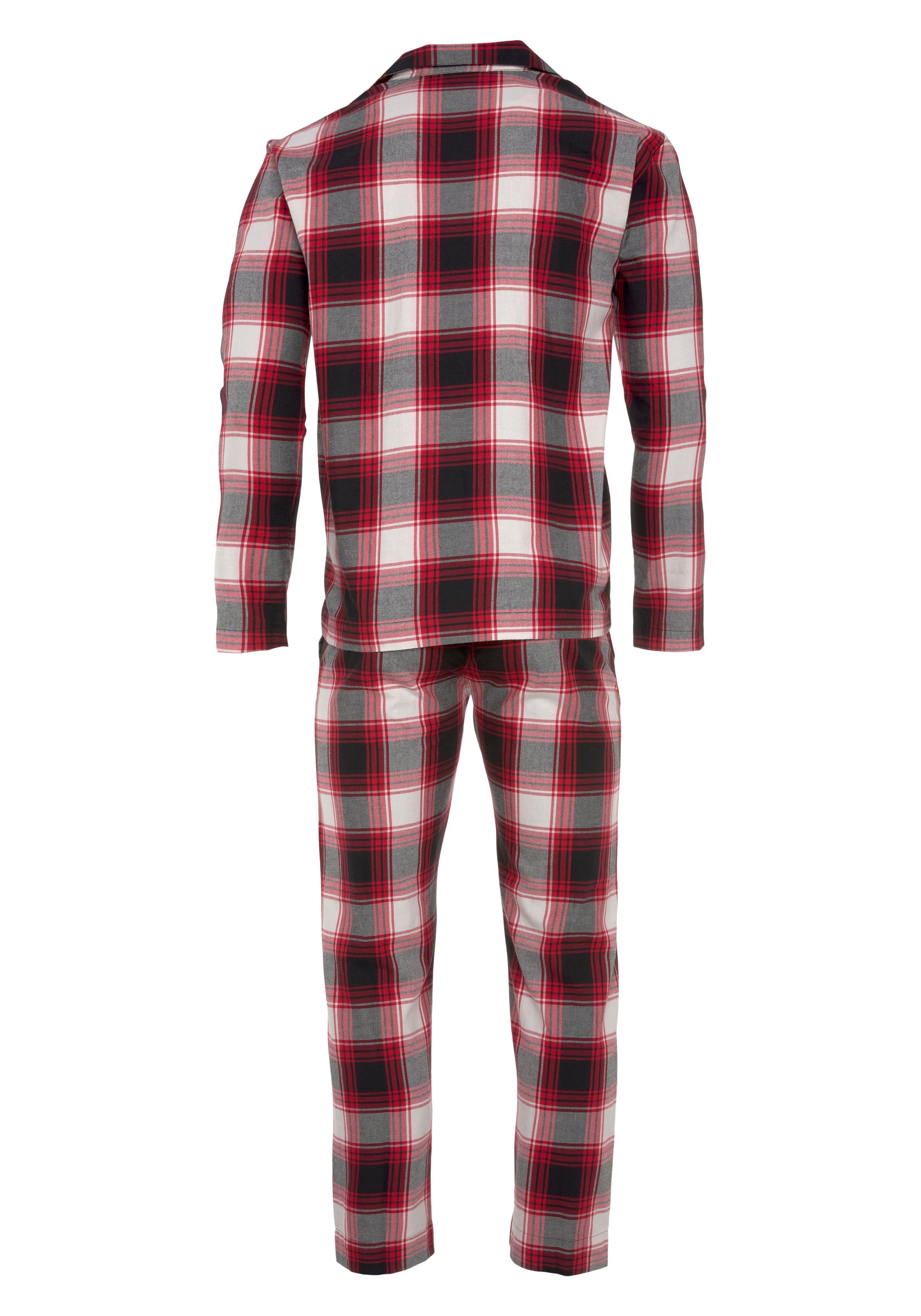 HUGO Schlafanzug Soft Pyjama der auf Stickerei Brust HUGO tlg) mit Check (2