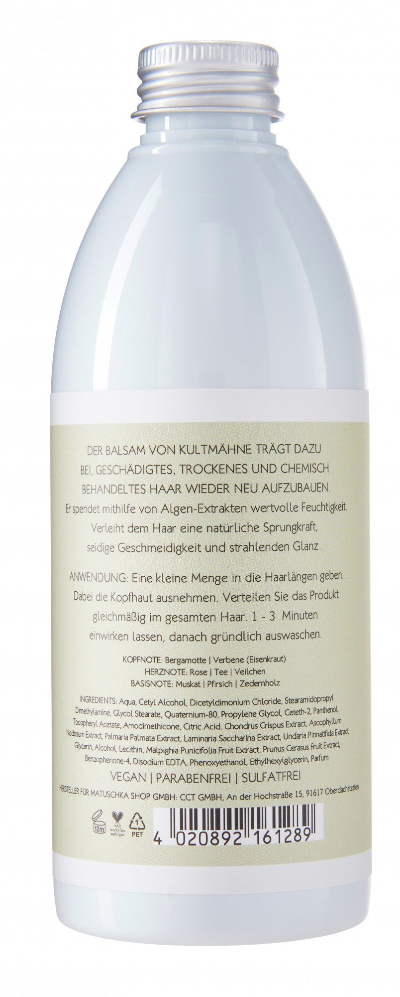 Kultmähne Haarspülung Balsam mit Dosierpumpe, 1-tlg., Feuchtigkeitsspendend, Sprungkraft, Geschmeidigkeit, Glanz