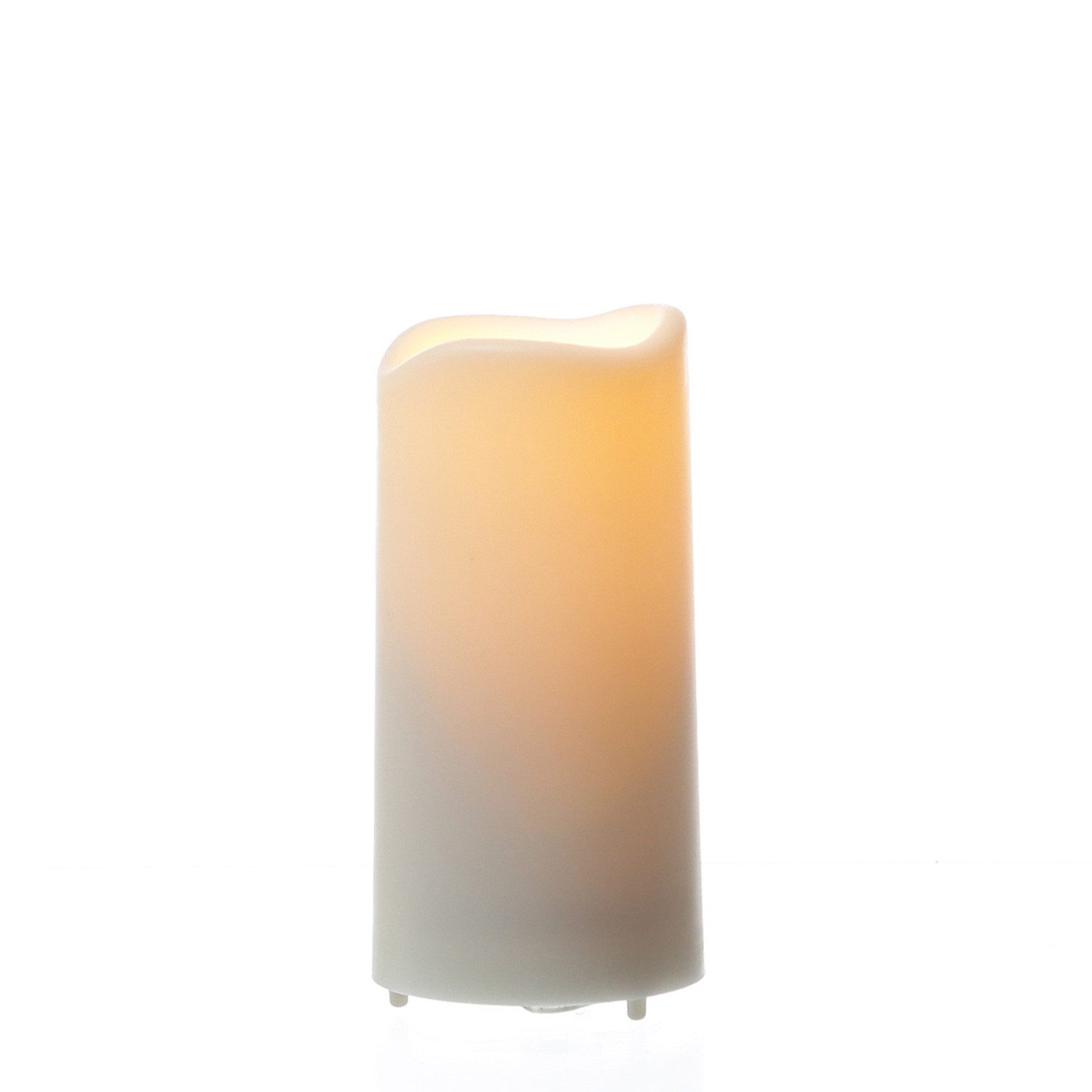 MARELIDA LED-Kerze Grabkerze Mini Stumpenkerze H: 10cm D: 5cm Timer Sensor bis 750h weiß, LED Classic, gelb