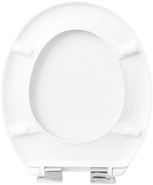 CORNAT WC-Sitz Klassisch weißer Look - Pflegeleichter Duroplast - Absenkautomatik, Schlichtes Design passt in jedes Badezimmer / Toilettensitz