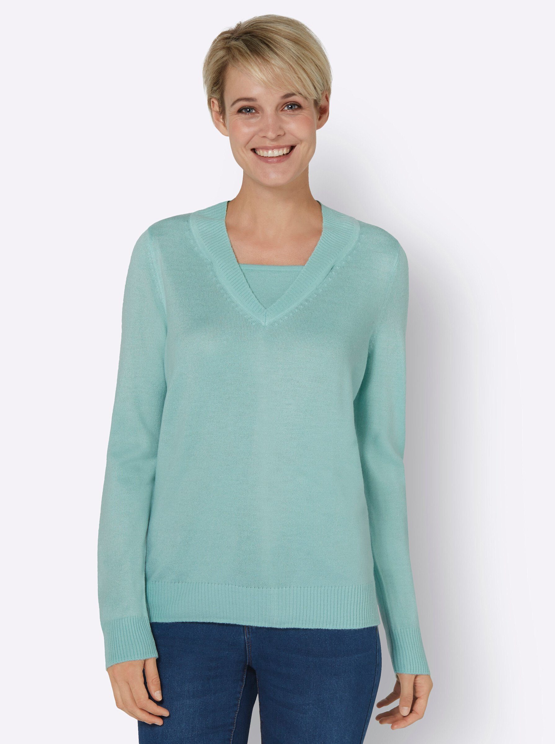 Sieh an! Strickpullover 2-in-1-Pullover .