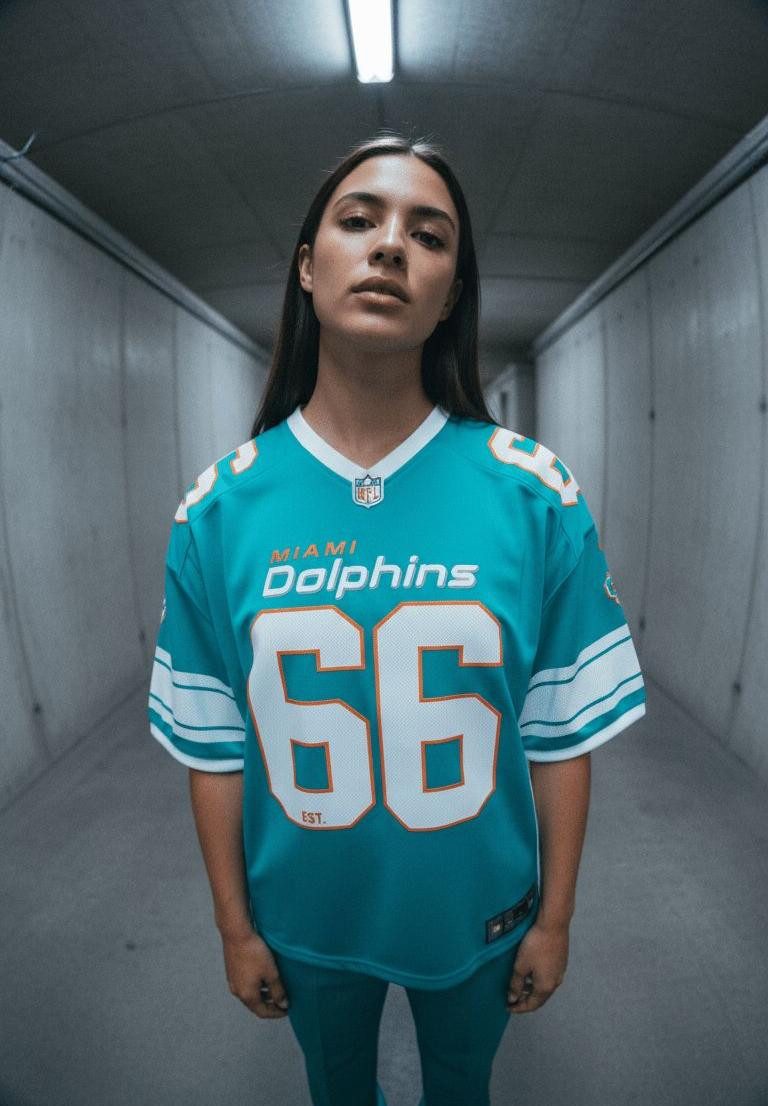 Recovered T-Shirt Miami Dolphins NFL Mesh Oversized Top Jersey Trikot Türkis Recovered (1-tlg) – Bild 5 von 5