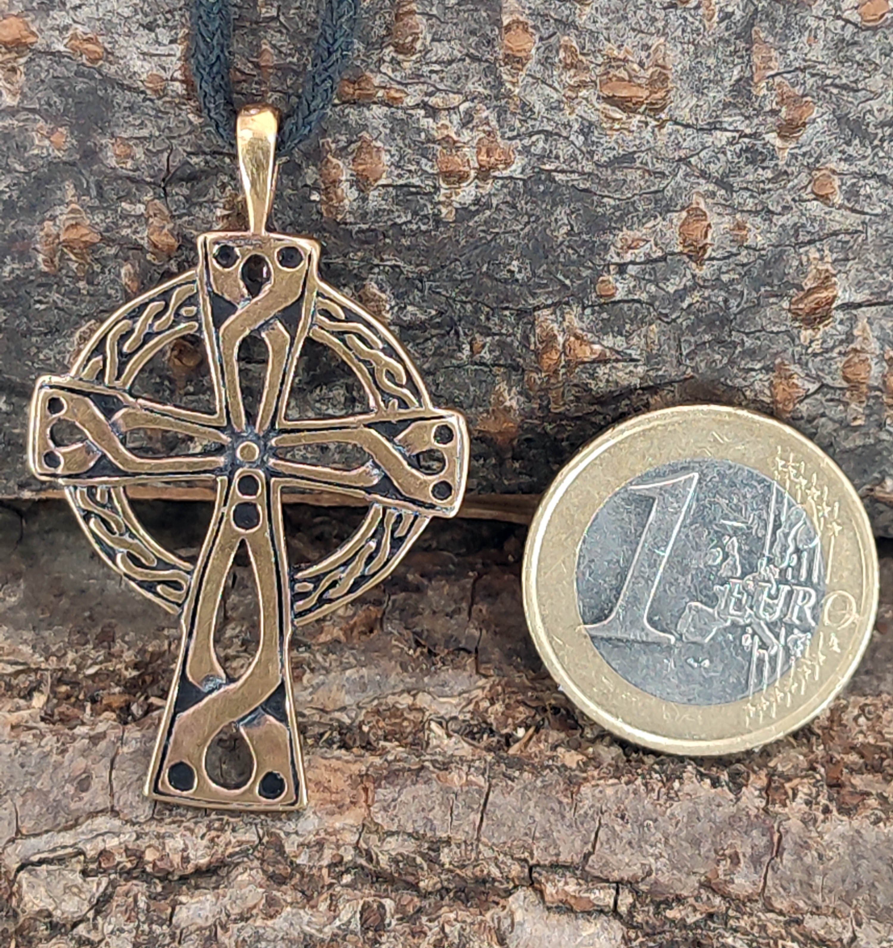 Kiss of Leather Kettenanhänger Keltenkreuz Radkreuz Kelten keltisch Kreuz Bronze Anhänger Kette Nr. 9