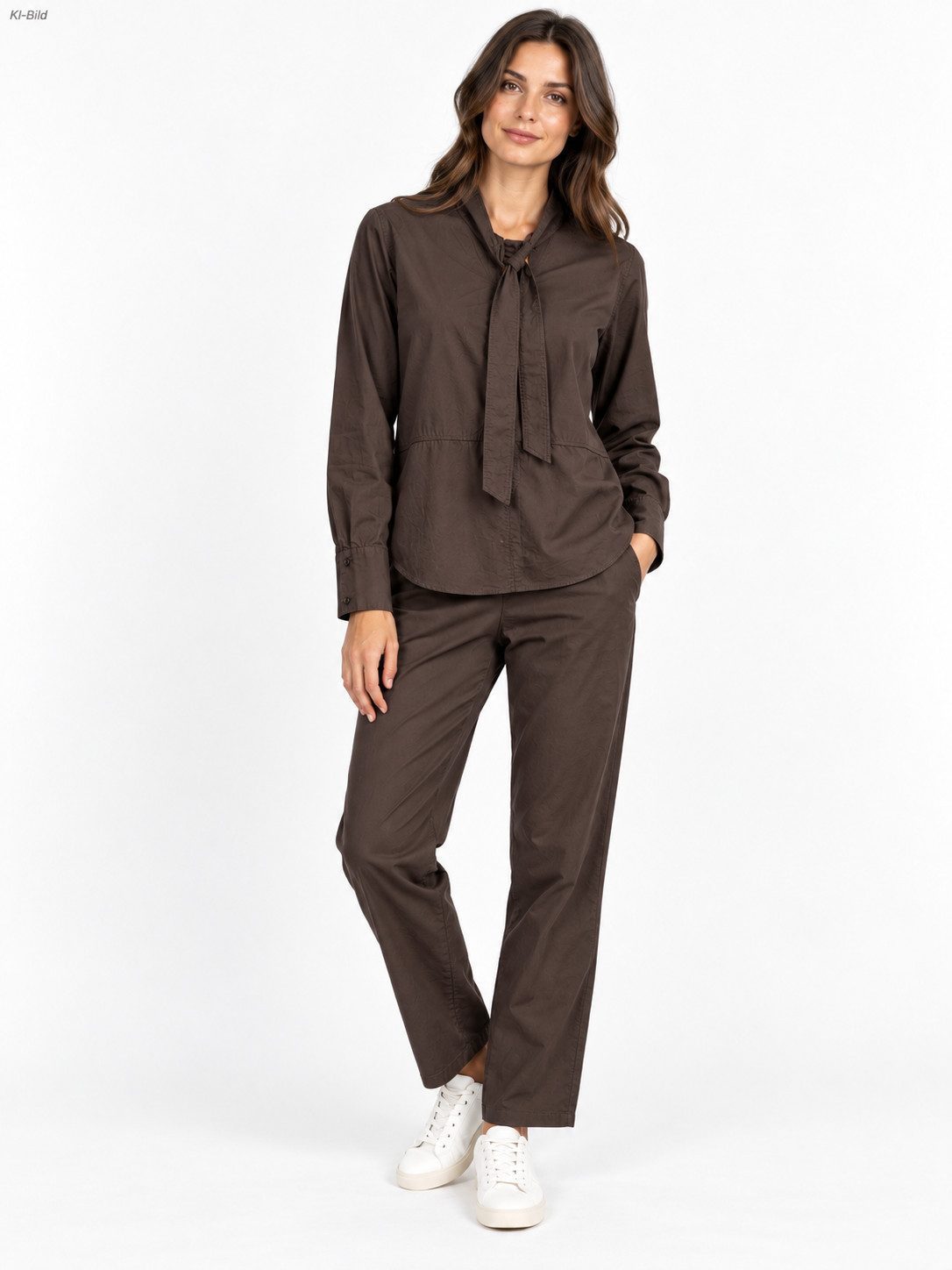 Emily Van Den Bergh Hemdbluse Bluse EMILY VAN DEN BERGH braun