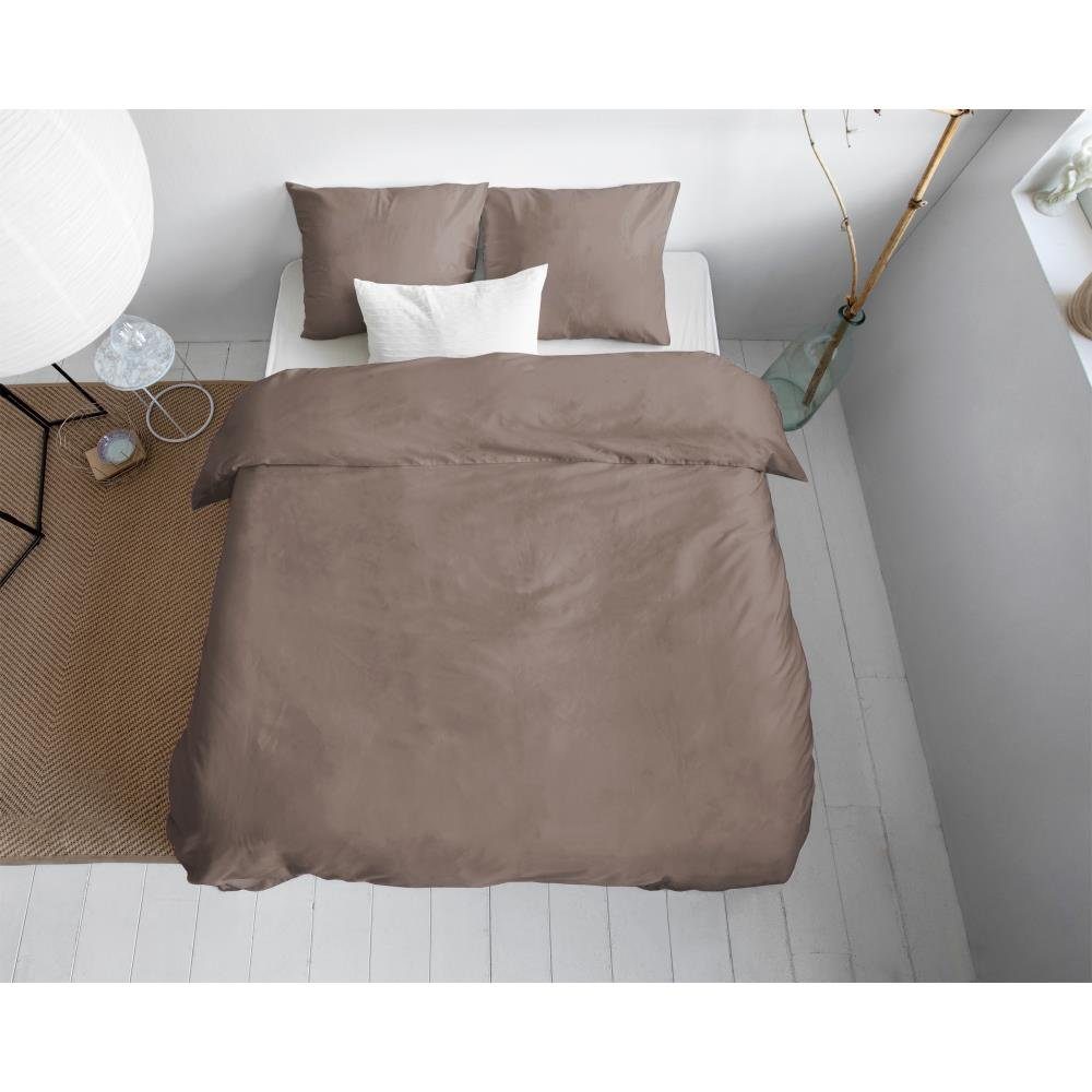 Sitheim-Europe Bettwäsche PRIMAVIERA DELUXE UNI SATIN Bettbezug & Kissenbezüge, Baumwolle, 3 teilig, Der Satin sorgt für einen leichten Glanz
