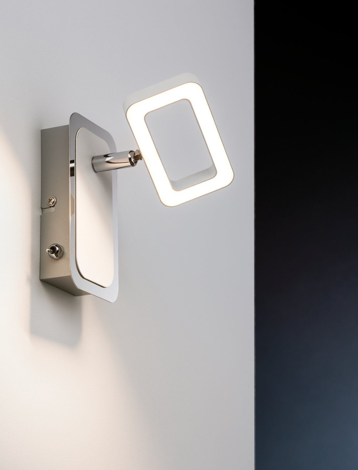 matt/Chrom Weiß Warmweiß fest LED LED Spotlight Deckenleuchte Frame integriert, Paulmann 1x4,5W 230V Metall,