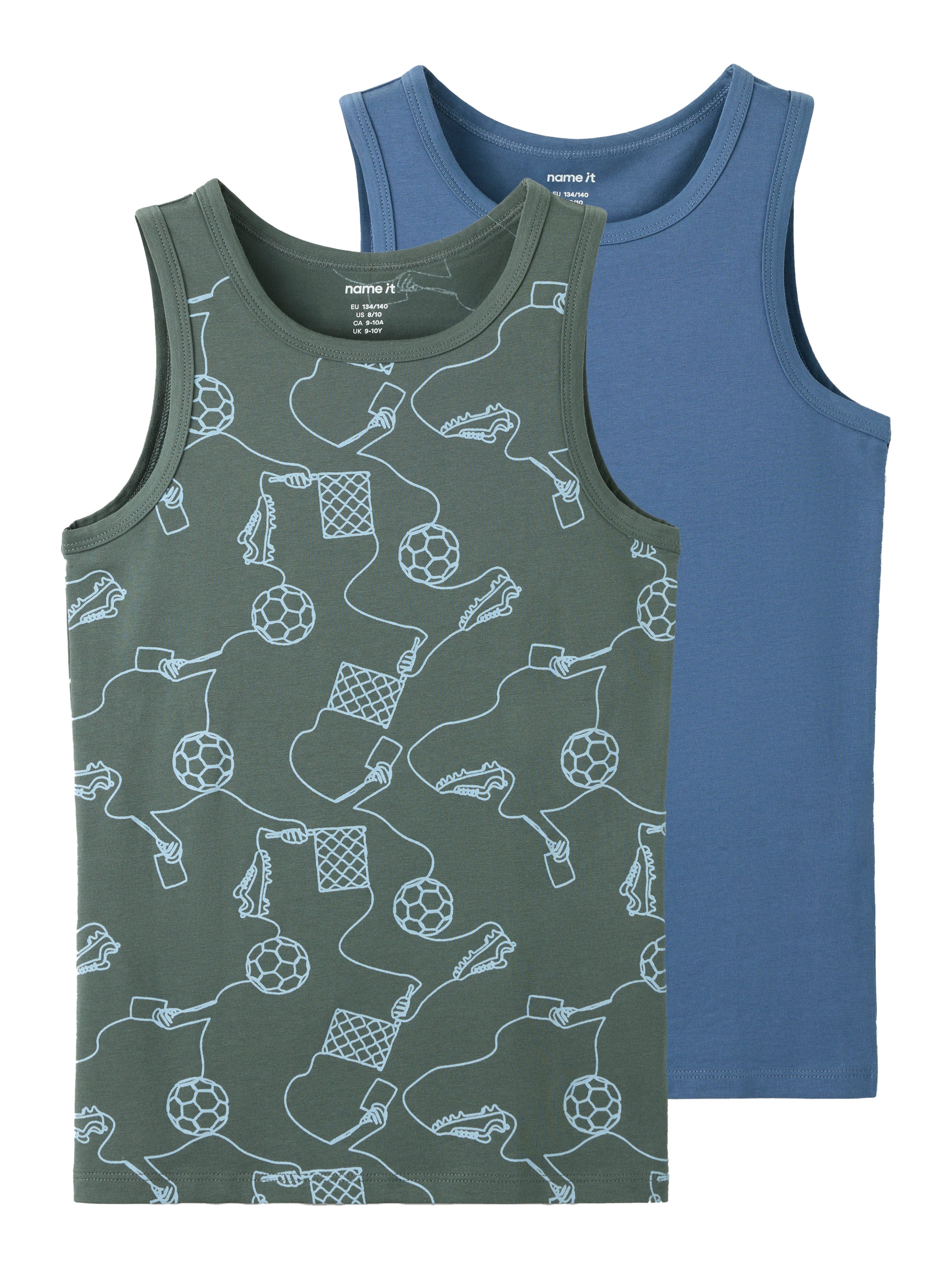 Name It Unterhemd NKMTANK TOP 2P KICK OFF NOOS (Packung, 2-St) Baumwollmischung, uni und bedruckt im Set