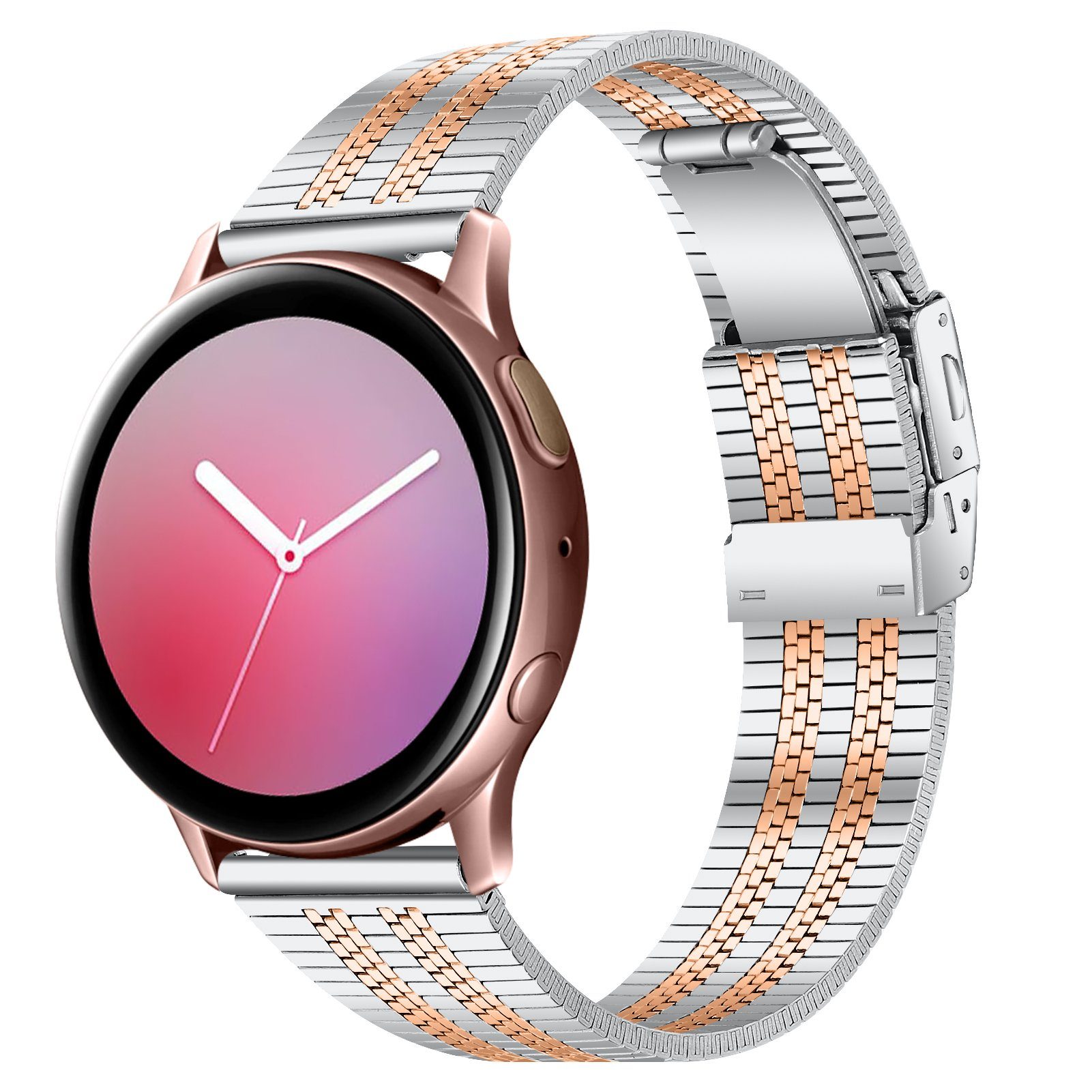 ELEKIN Smartwatch-Armband Armband Kompatibel mit Samsung Galaxy Watch 3 41mm/ Galaxy Watch 42mm Silber und Roségold