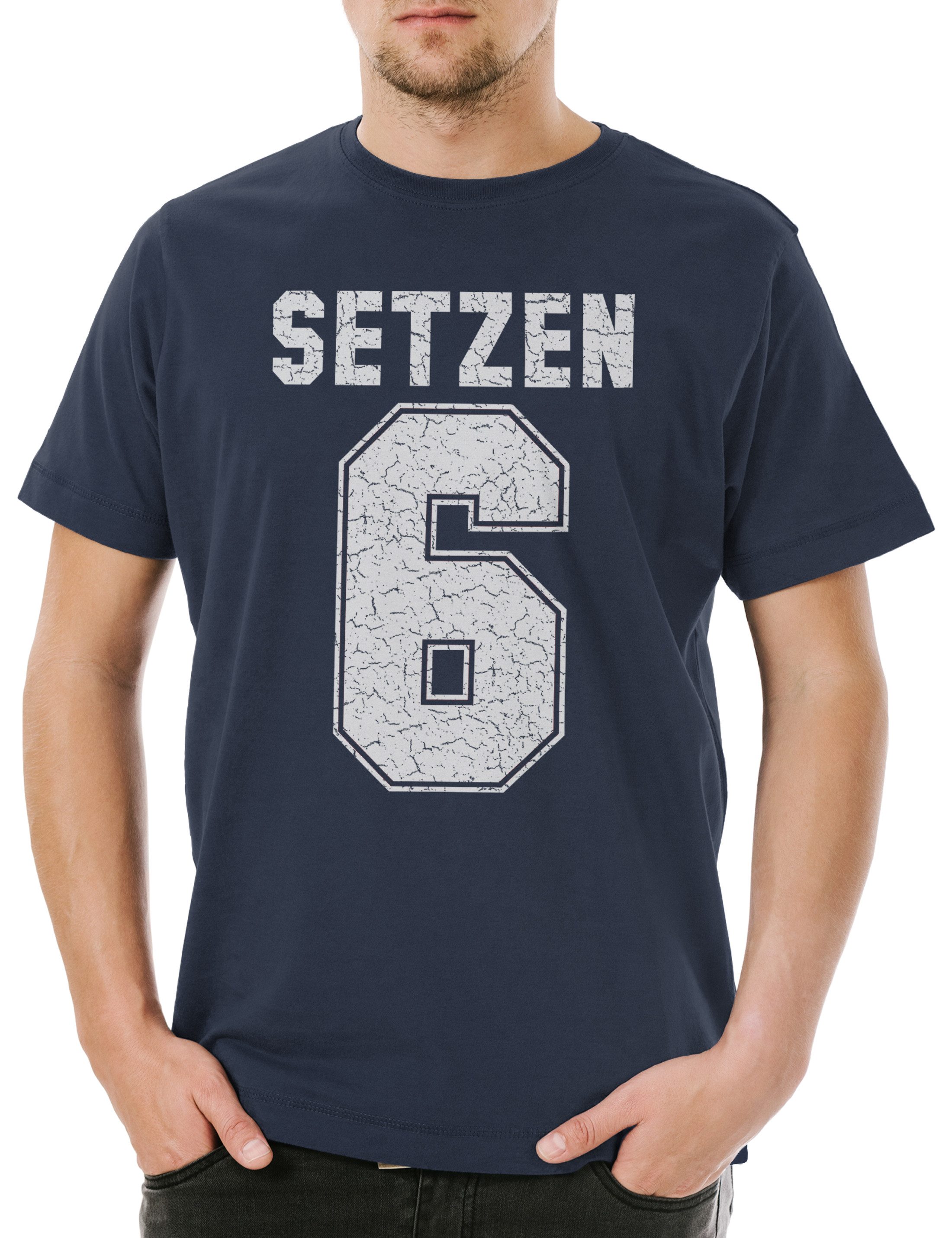 Print-Shirt Setzen 6 Herren T-Shirt Note Schulnote Schule Schüler Lehrer Abschluss