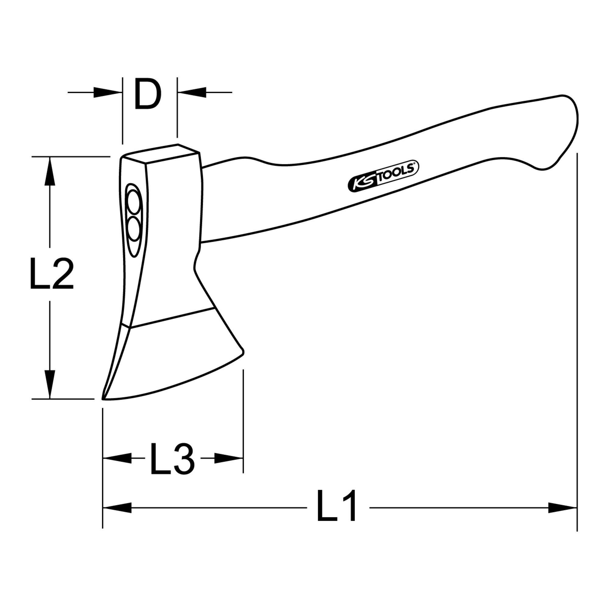 KS Tools Beil KS Tools Handbeil mit Hickorystiel, 800g