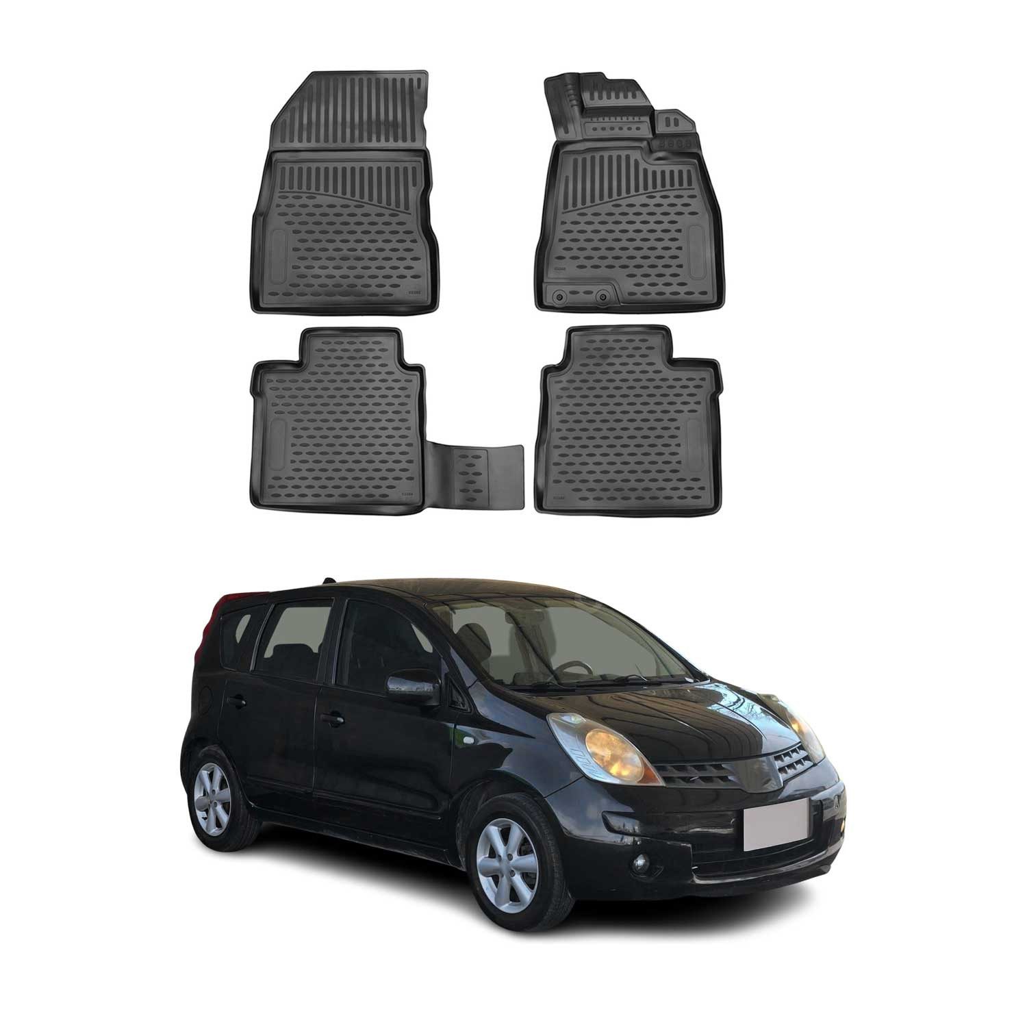 OMAC Auto-Fußmatten für Nissan Note E12 2012-2020 Gummimatten Schwarz 4 tlg (4 St), für Nissan Note E12 2012-2020 Nissan Note E12 2012-2020, Antirutsch,Wasserfest,Einfache Installation