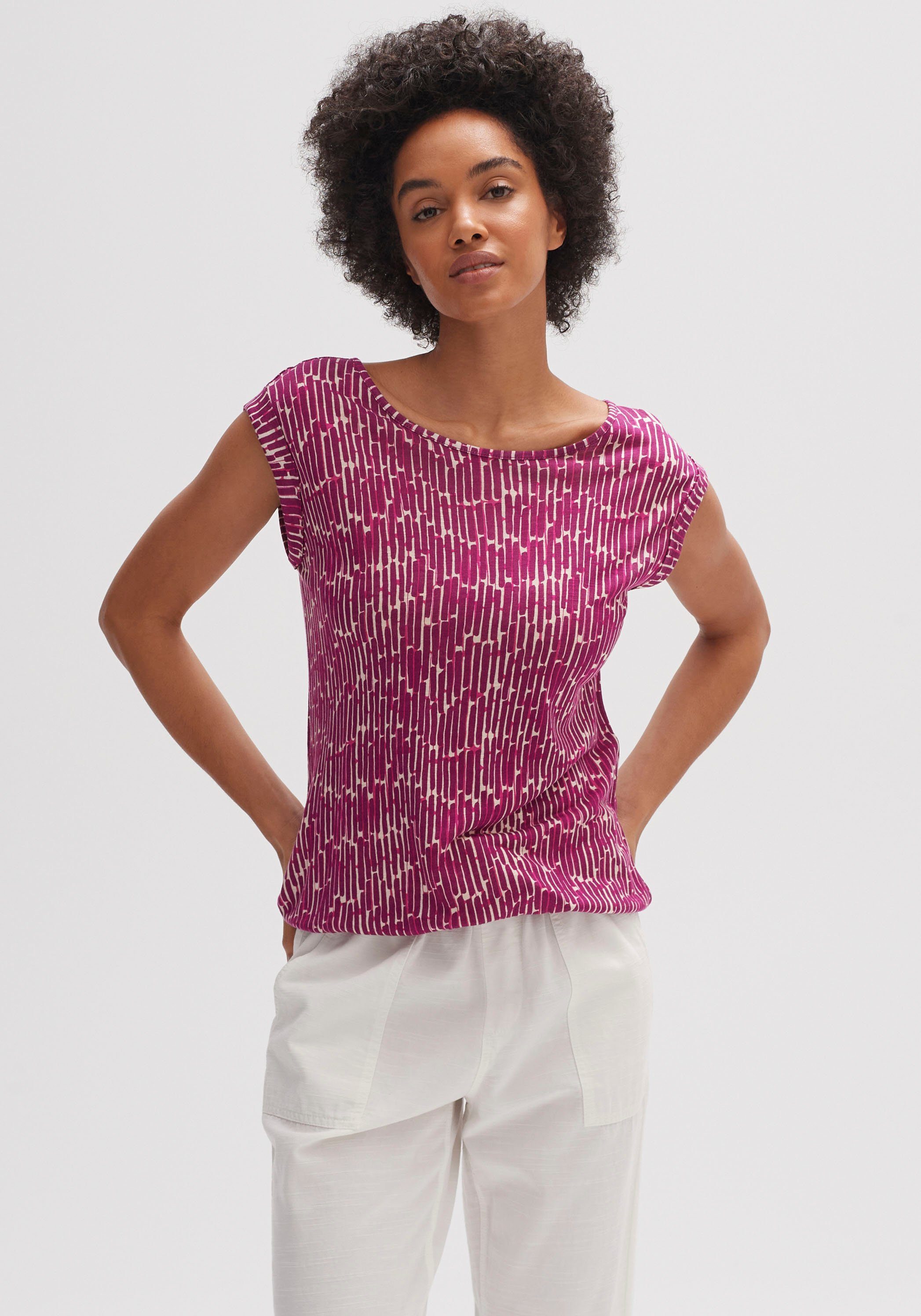 OPUS T-Shirt Strolchi mit grafischem Muster bright berry