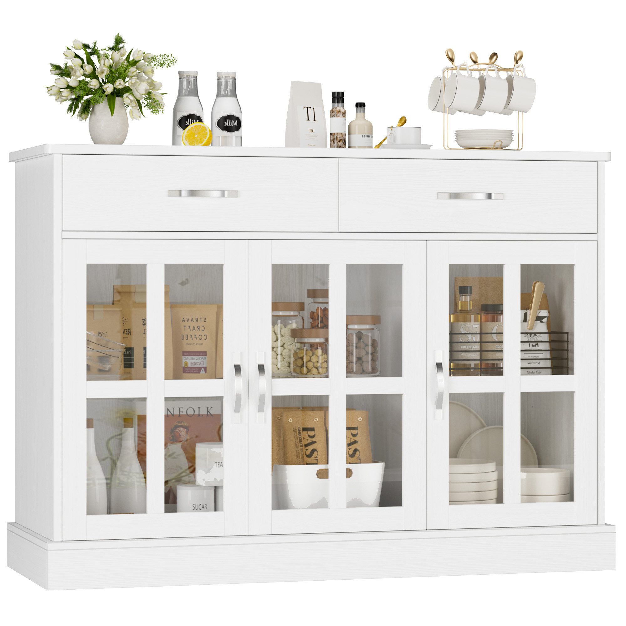 Homfa Sideboard, Küchenschrank Buffetschrank mit 2 günstig online kaufen