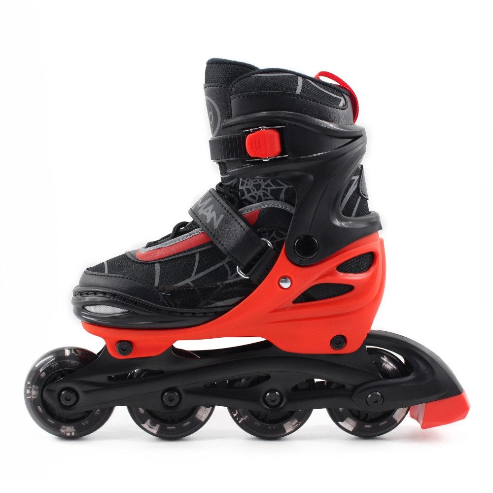 Seven Polska Inlineskates Kinder Inliner Spider-Man Softboots 3 IN 1 - SIZE 34-37 schwarz. LED