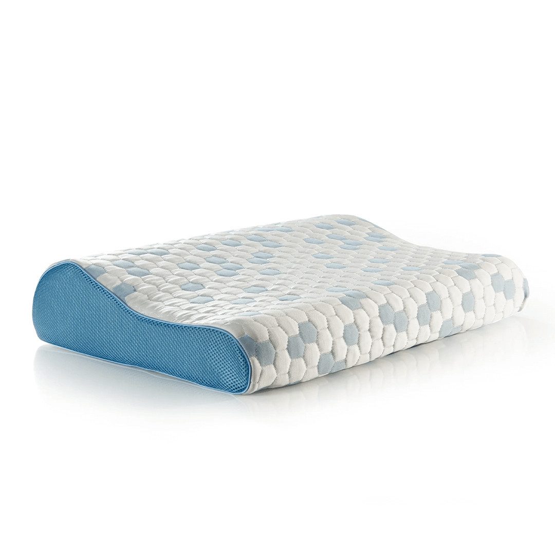 Nordic Schiller Nackenstützkissen-Set Cooler Visco, Füllung: Visco-Schaum, Bezug: Funktionsbezug mit Mesh-Einsatz, Seitenschläfer, Rückenschläfer, Einzelkissen, Einzeln vakuumverpackt im Polybeutel, Kühltechnologie gegen Schwitzen & Nackenverspannung