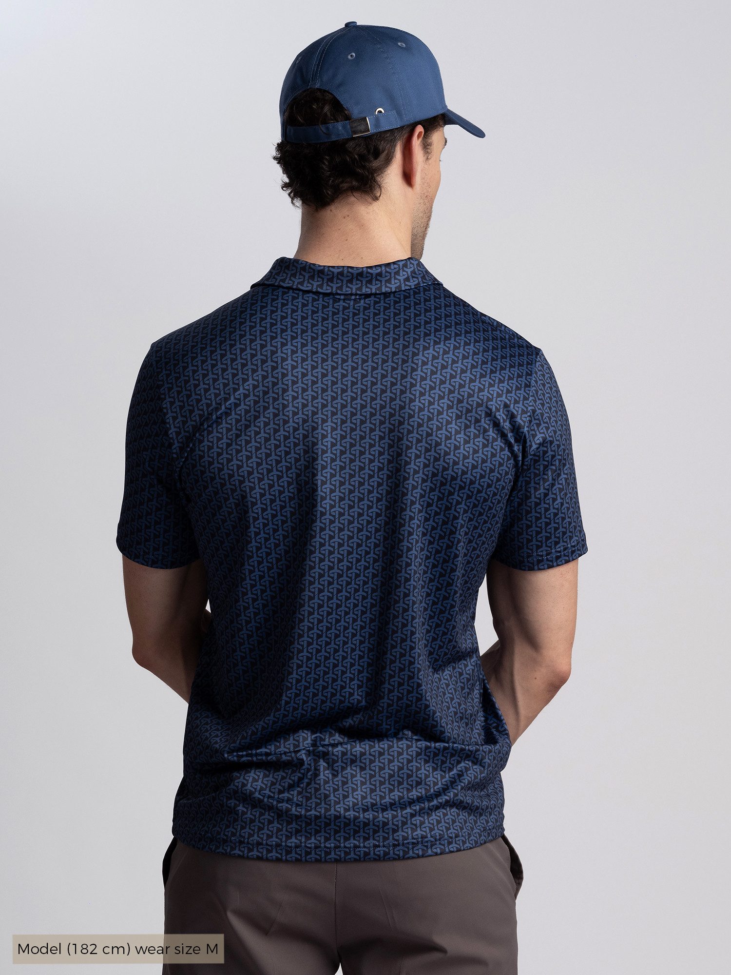 Cross Sportswear Poloshirt Cross Golfpolo Austin Dunkelblau-Gemustert Herren