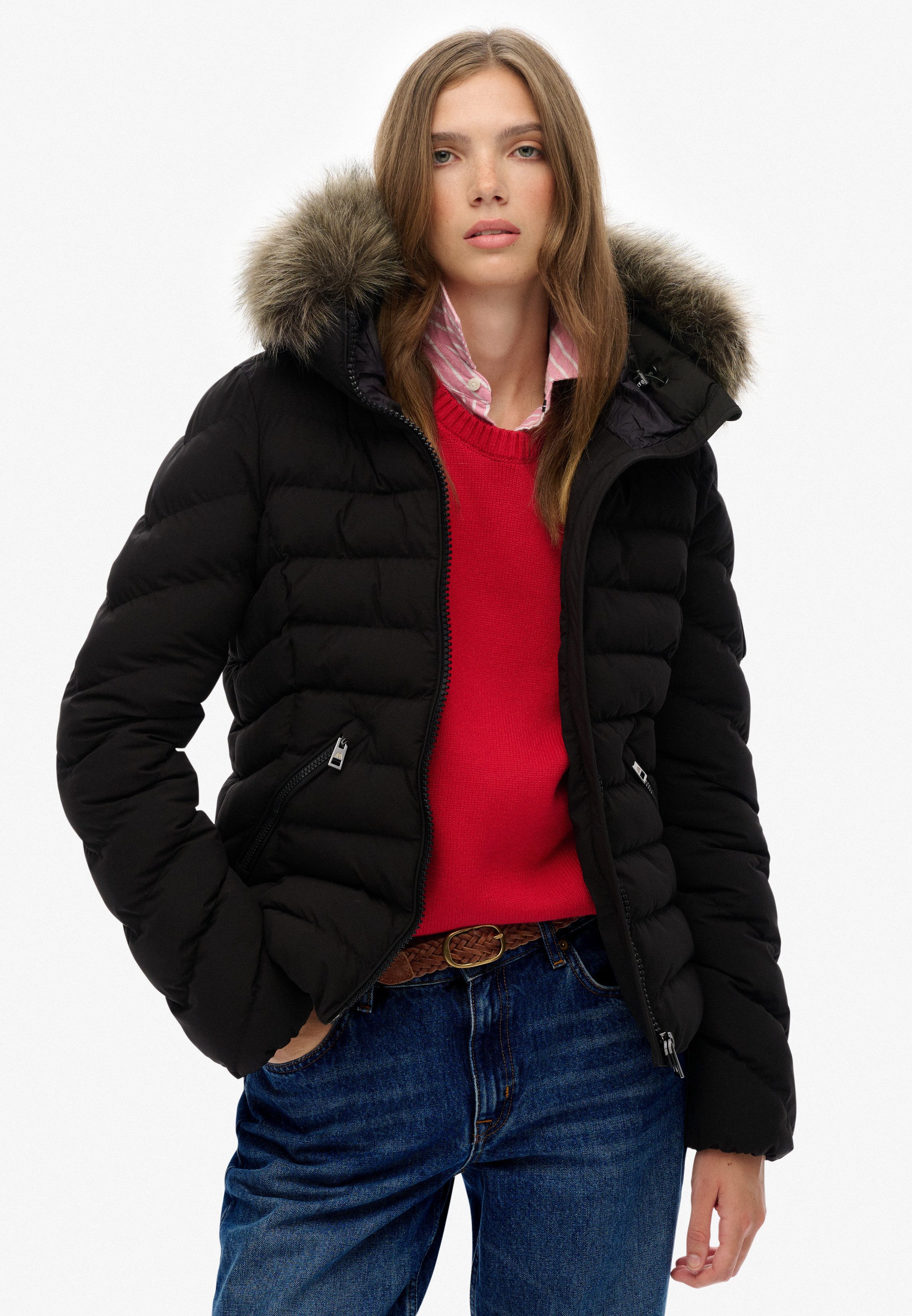 Superdry Steppjacke FUJI FAUX FUR HOOD PADDED JKT günstig online kaufen