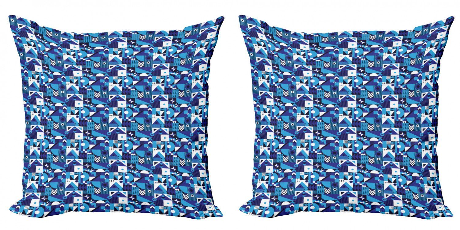 Kissenbezüge Modern Accent Doppelseitiger Digitaldruck, Abakuhaus (2 Stück), Navy blau Contemporary Abstract