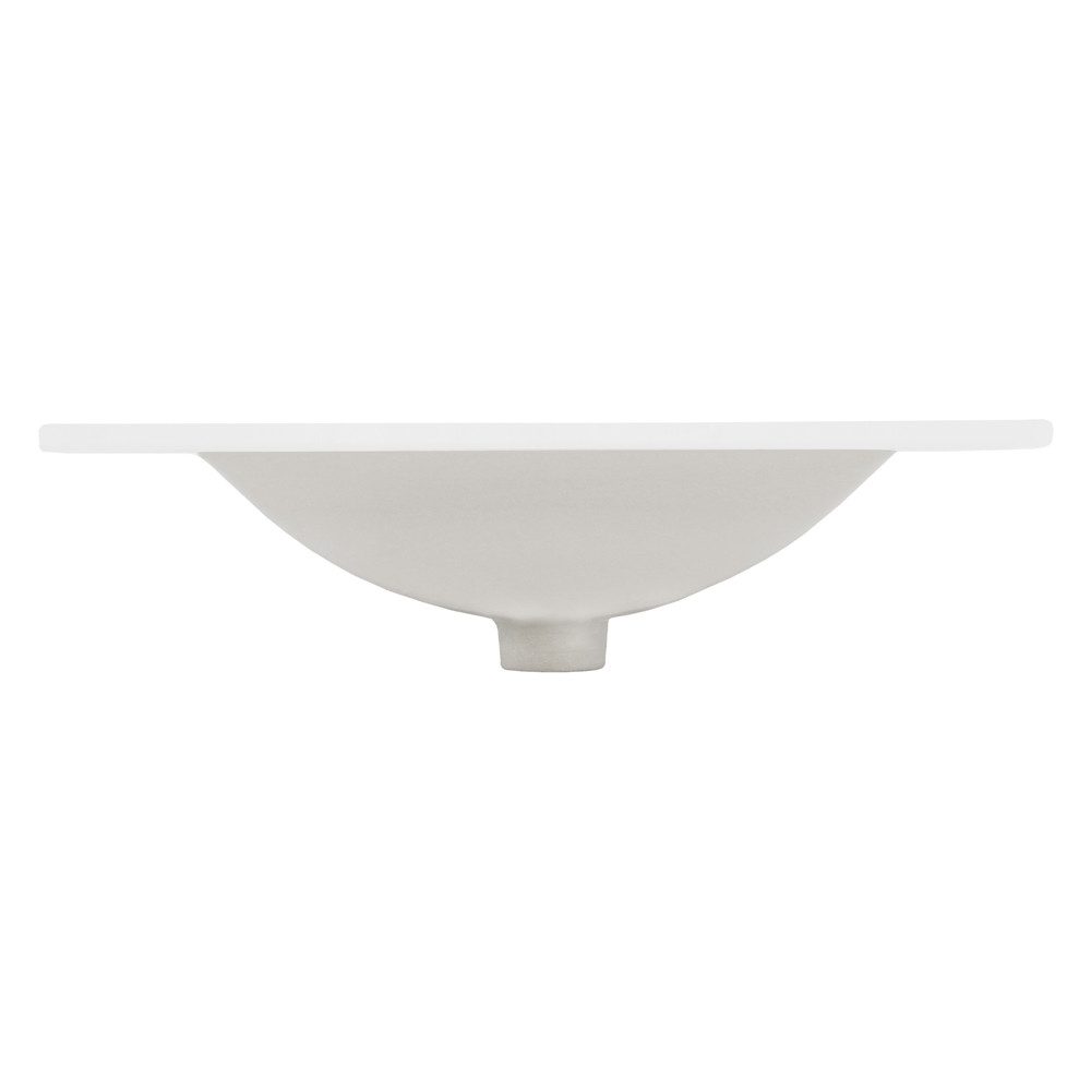 LuxeBath Waschbecken Aufsatzwaschbecken aus Keramik Handwaschbecken Wasserfall Waschtisch, Waschschale Eckig 610x465x175 mm Weiß Spülbecken Aufsatzwaschtisch