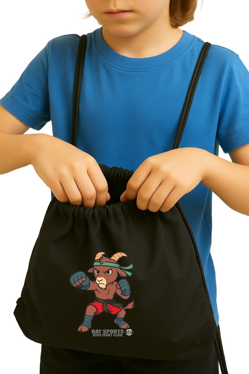 BAY-Sports Turnbeutel Turnbeutel Steinbock Sportbeutel Kampfsport Tasche Kickboxen Thaiboxen (Stück, 41x33 cm), Kordelzug,aufwendiger 4-Farben Druck, feucht abwischbar