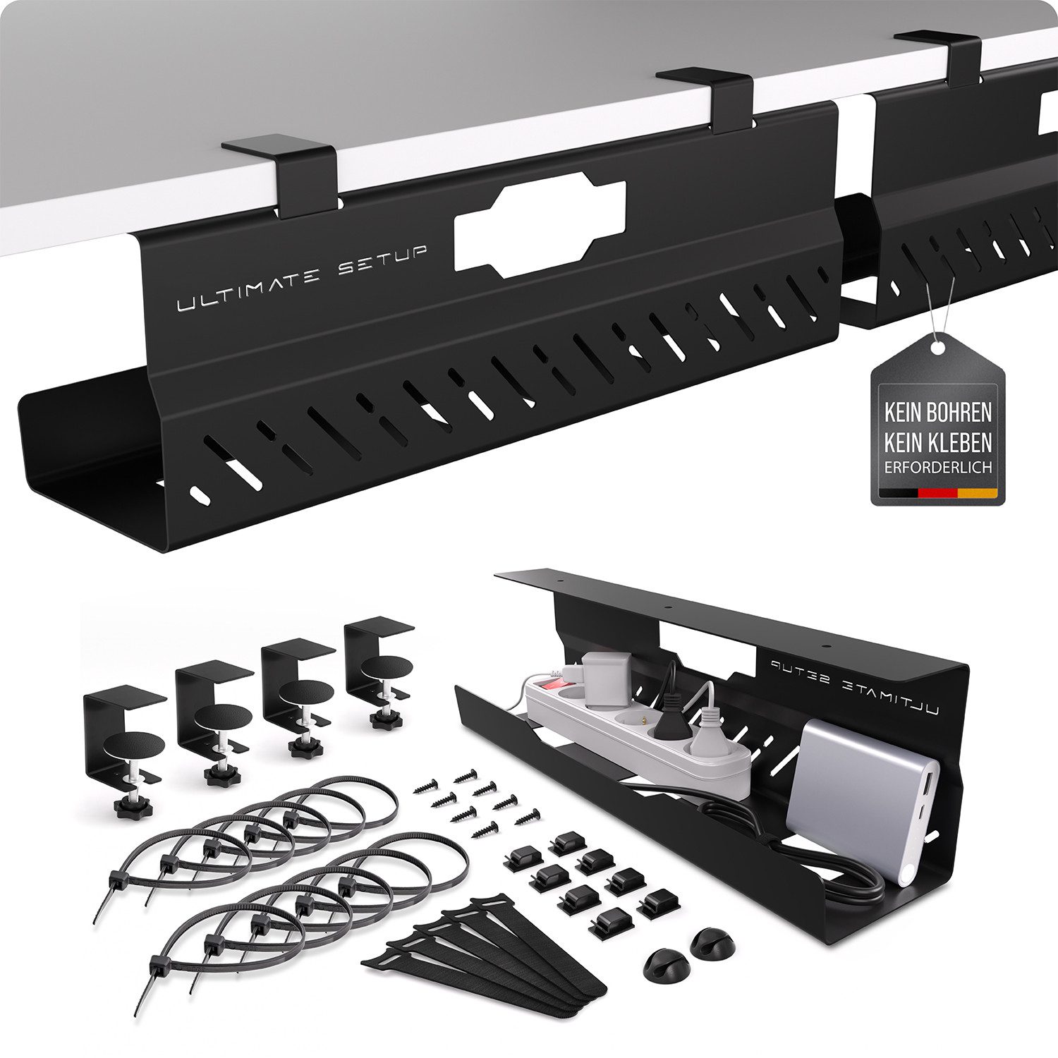 Ultimate Setup Kabelführung Kabelkanal Schreibtisch - Kabelmanagement (2-St)