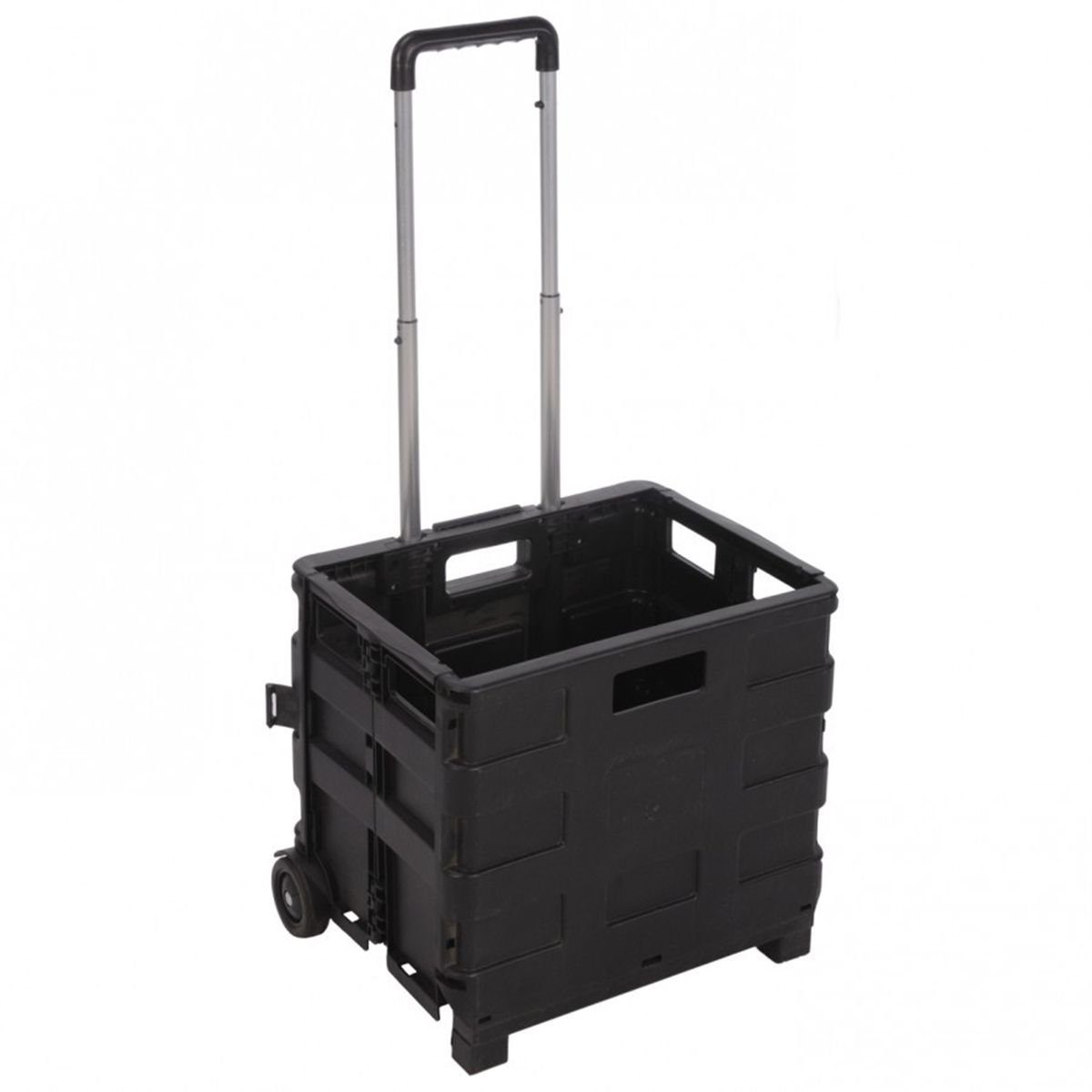 H&S Collection Einkaufsshopper Trolley 18 Kunststoff schwarz max. Faltbar mit Einkaufstrolley, 30L Klappbox kg